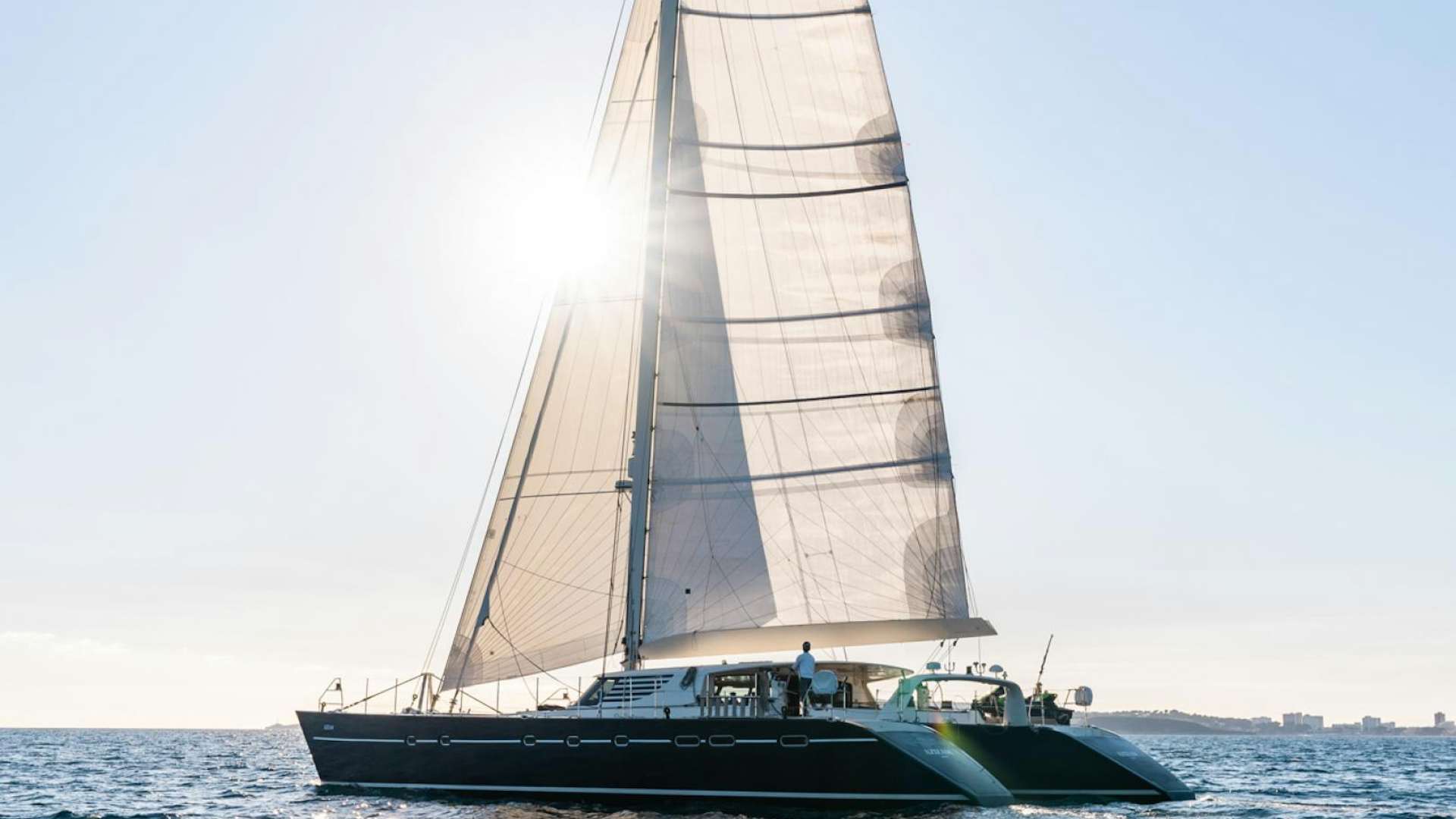 a sailboat on the water aboard Azizam Yacht for Sale