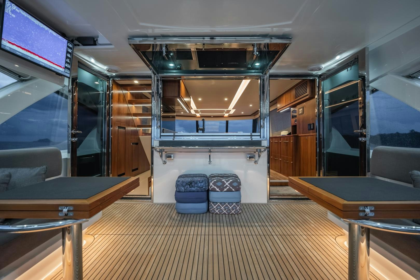 inside of a train aboard FAT BOY Yacht for Sale