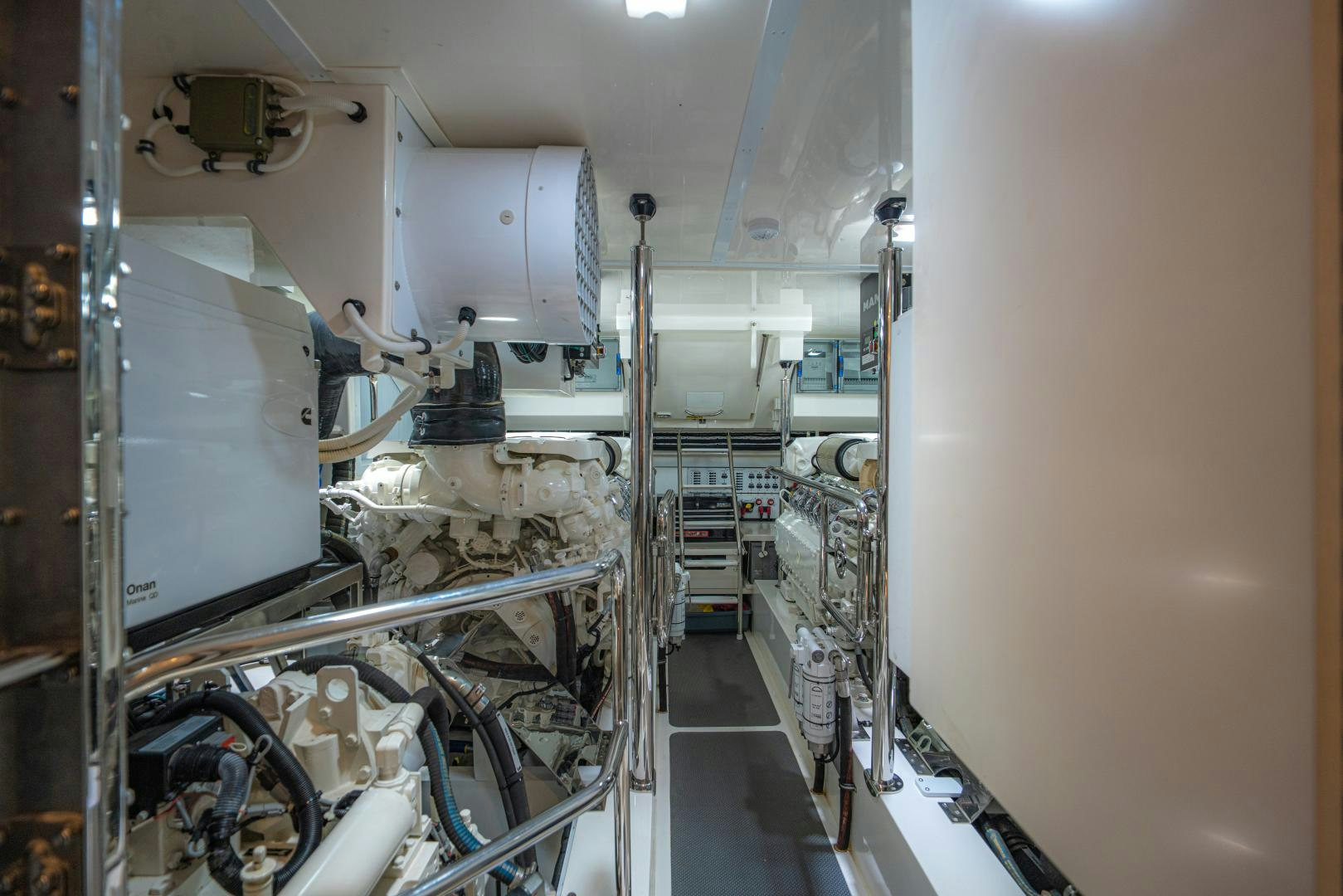 a room with machinery aboard FAT BOY Yacht for Sale