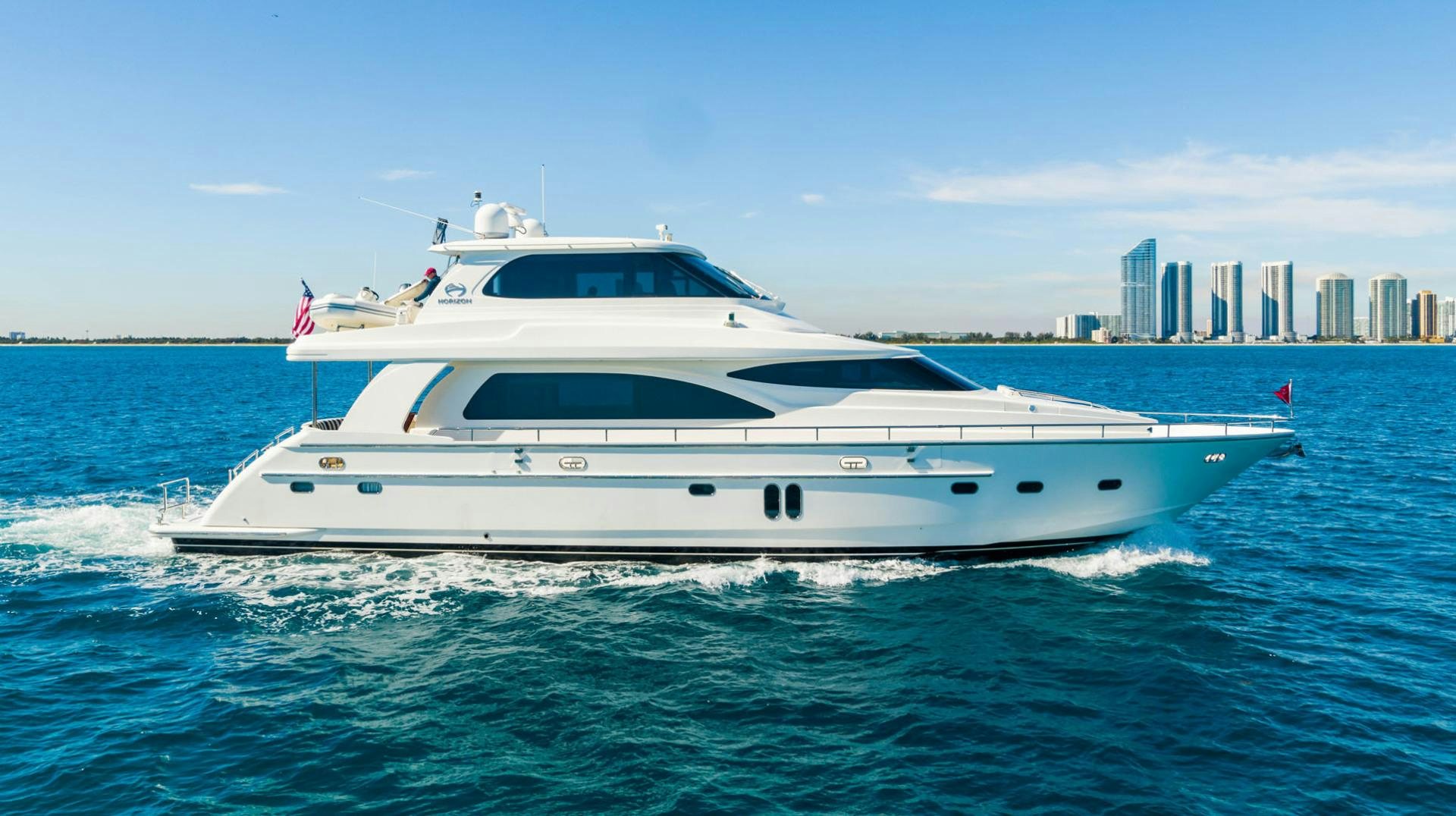 a white yacht in the water aboard LIFE Yacht for Sale
