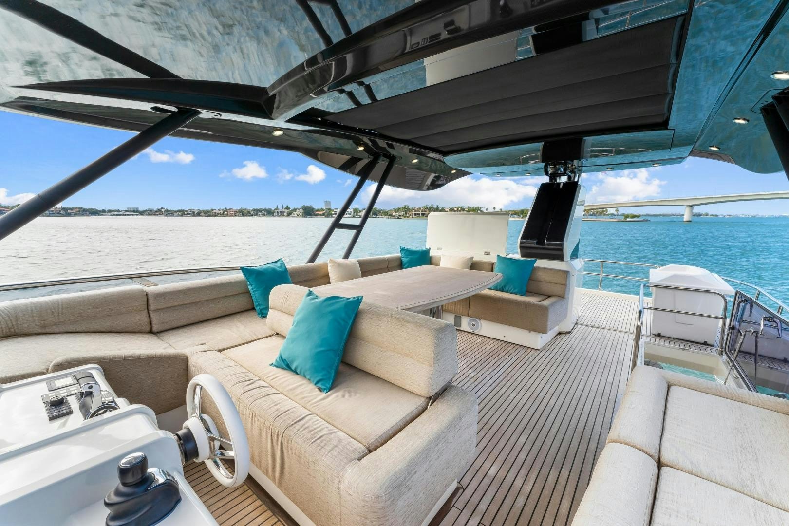 a lounge area on a boat aboard MONTE CARLO Yacht for Sale