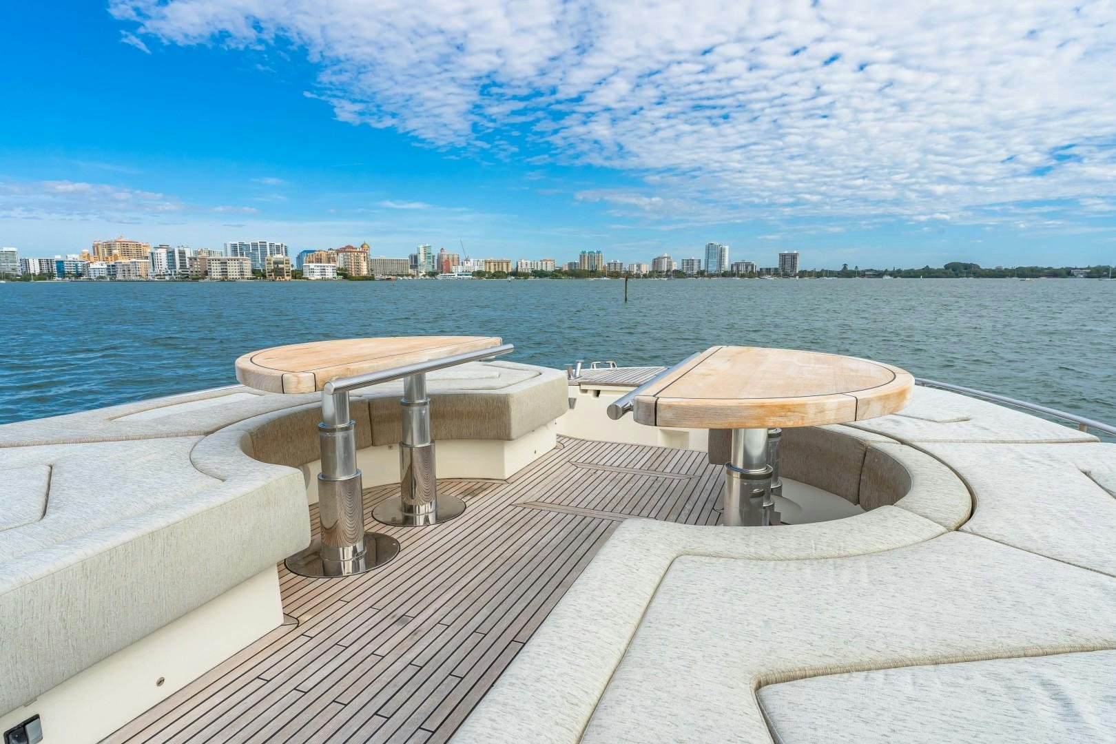 a rooftop overlooking a city aboard MONTE CARLO Yacht for Sale