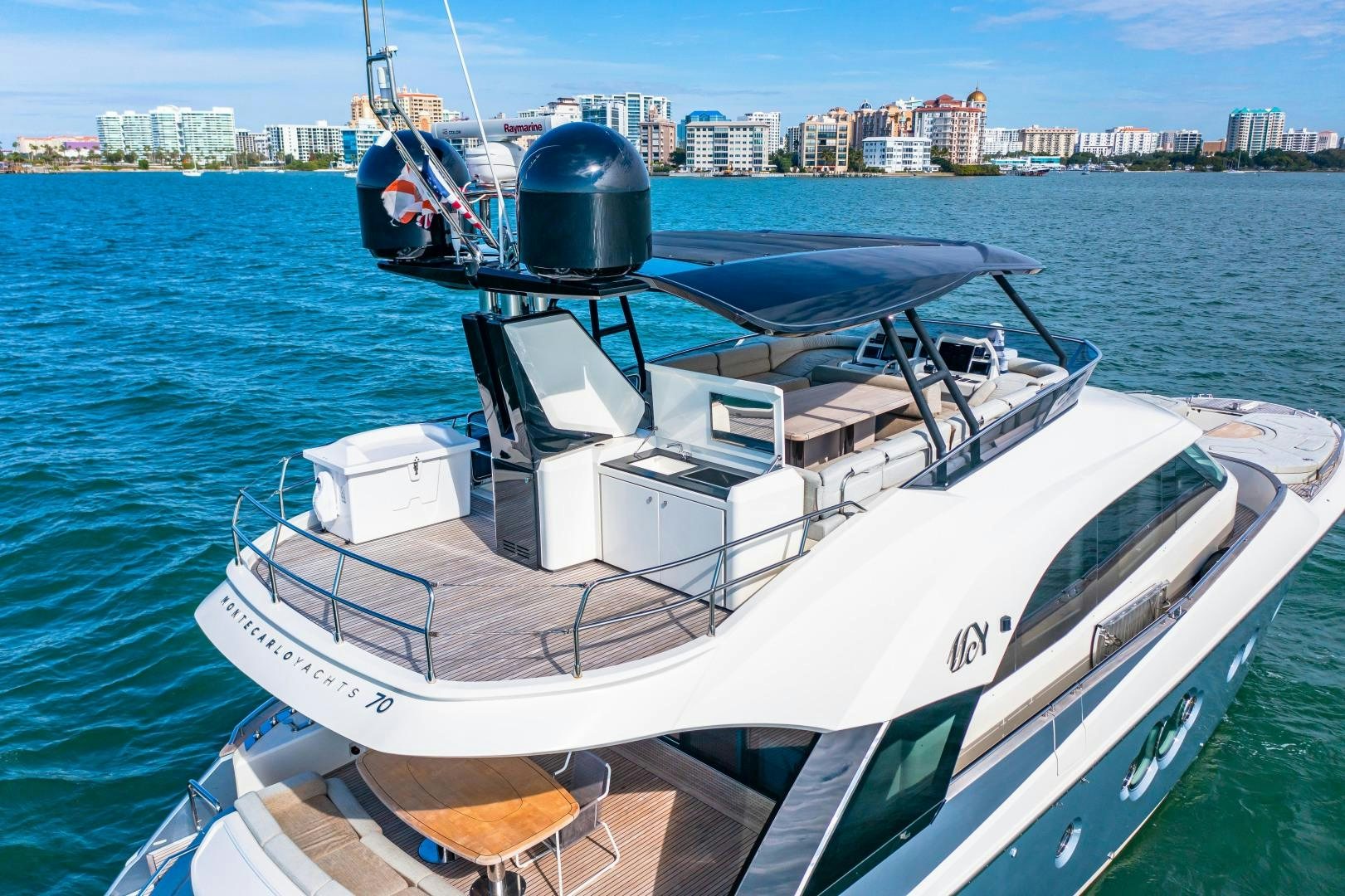 a boat with a large machine on the front aboard MONTE CARLO Yacht for Sale
