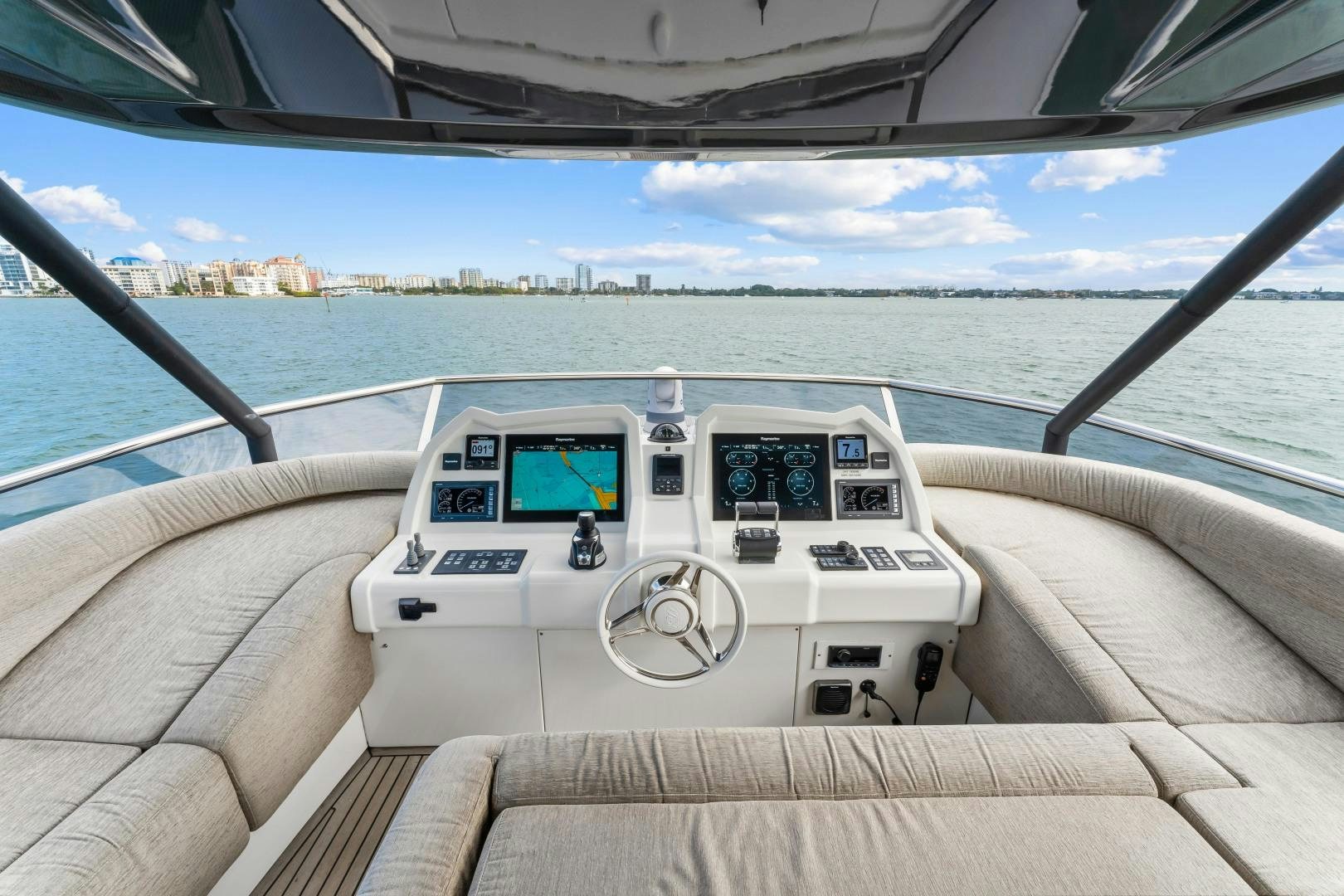 a white car on a boat aboard MONTE CARLO Yacht for Sale