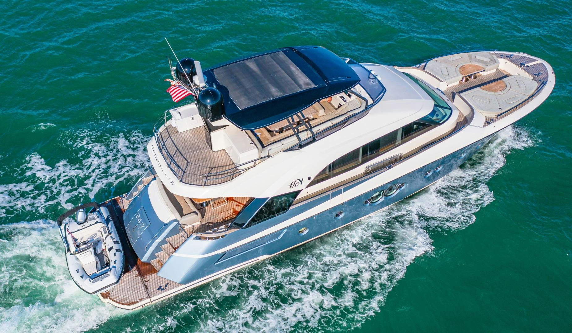 a boat on the water aboard MONTE CARLO Yacht for Sale