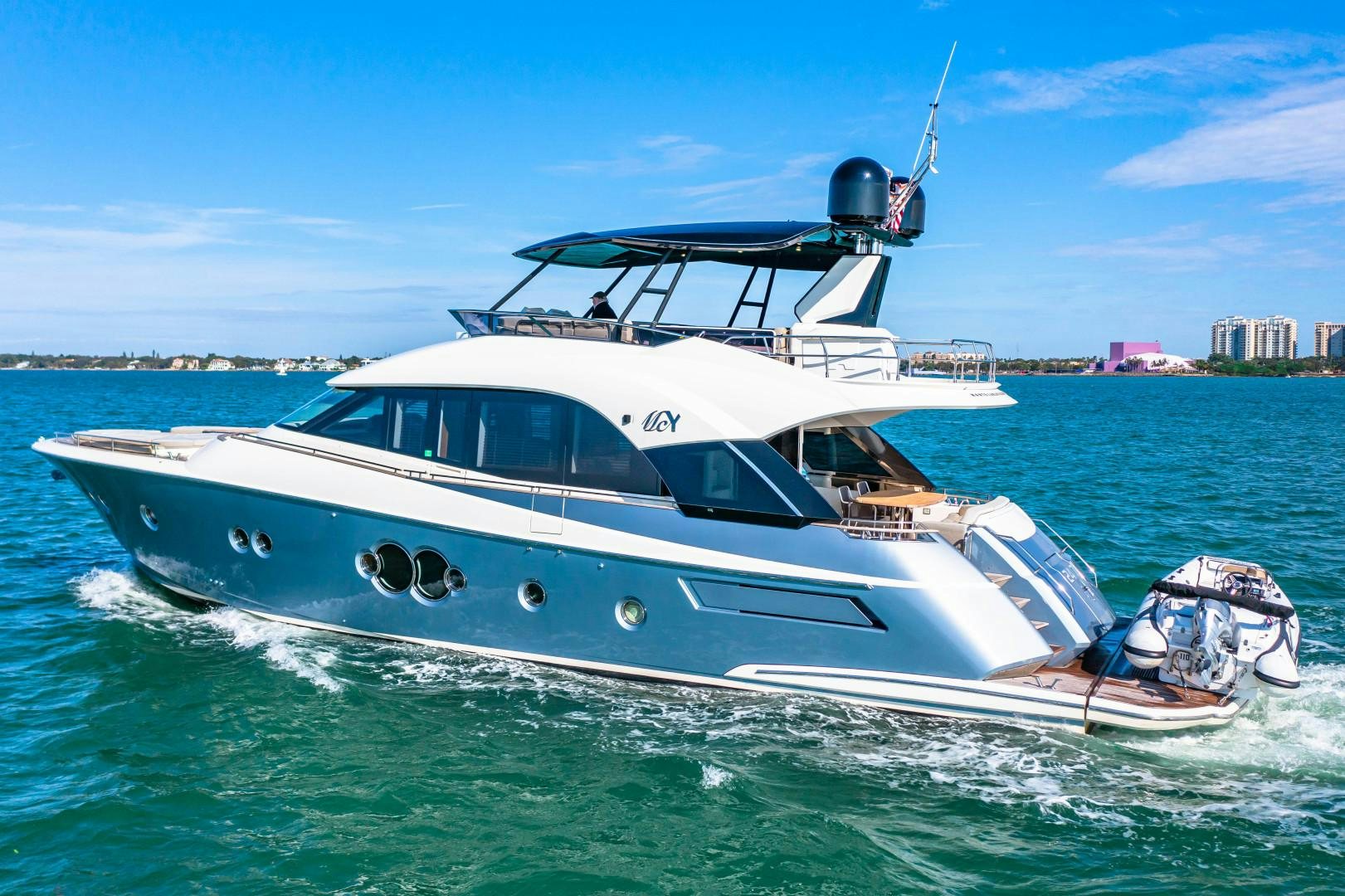 a white yacht in the water aboard MONTE CARLO Yacht for Sale