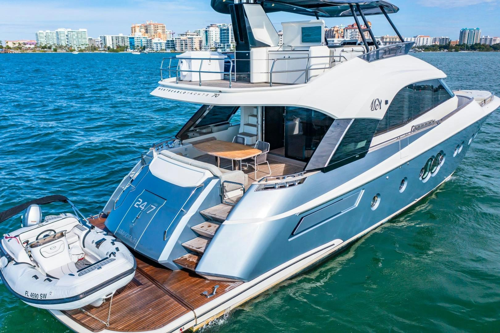a boat on the water aboard MONTE CARLO Yacht for Sale