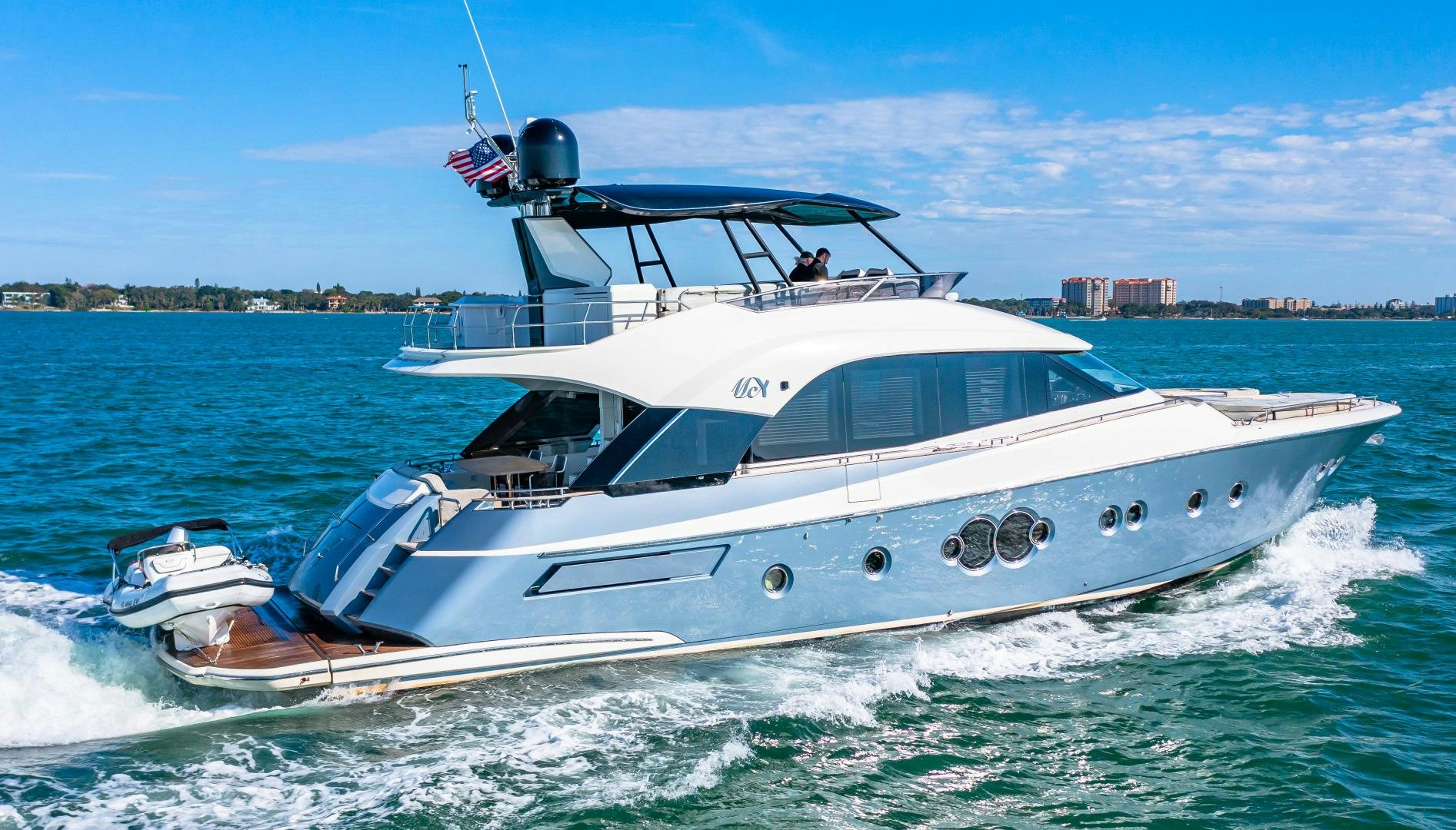 a boat on the water aboard MONTE CARLO Yacht for Sale
