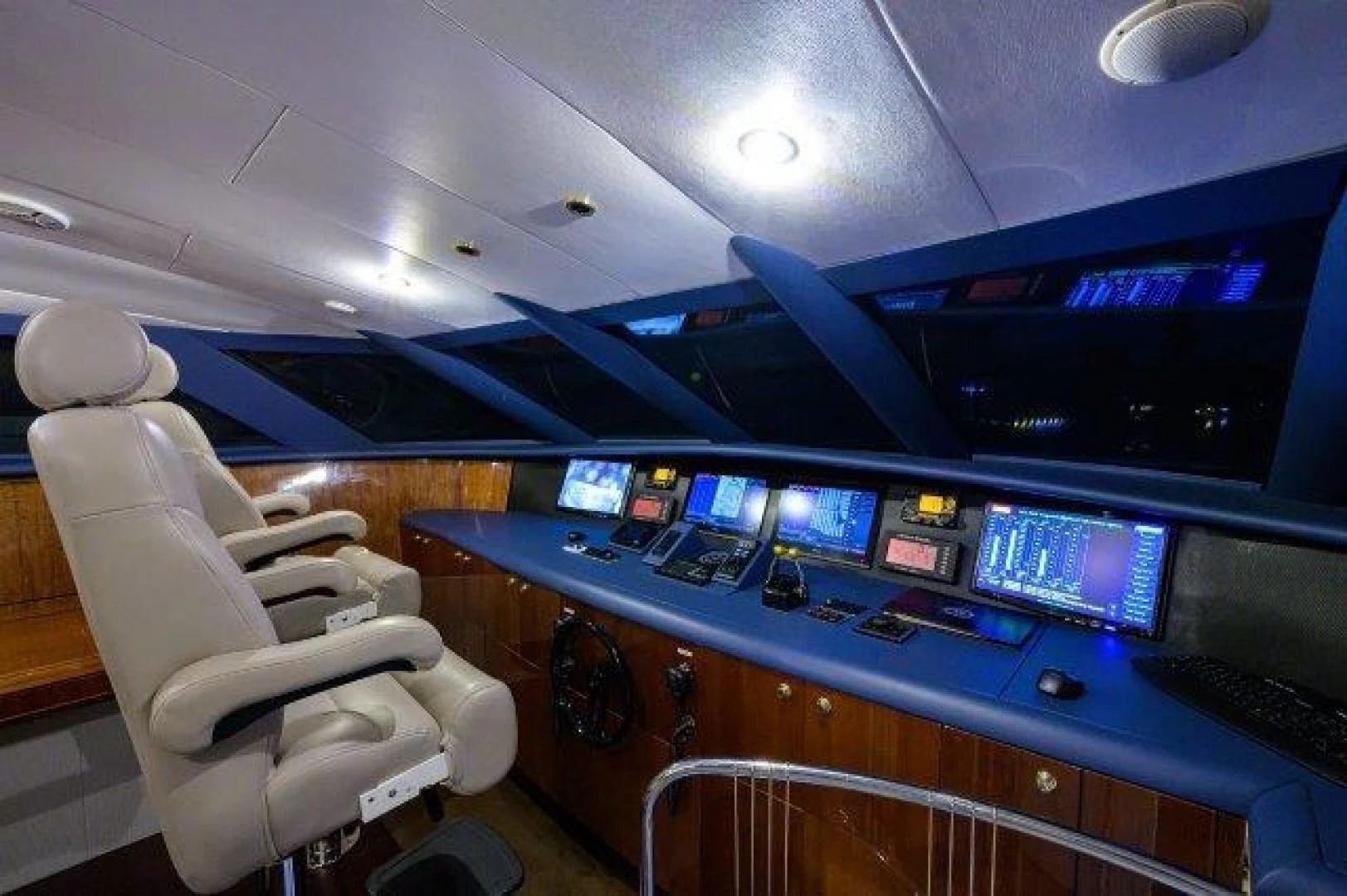 inside of a control room aboard TRYST Yacht for Sale