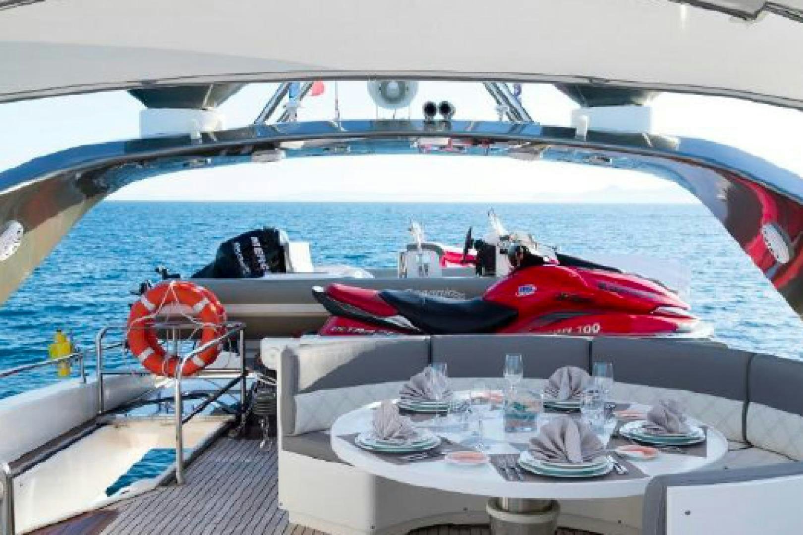 a boat on a table aboard ALBATOR 2 Yacht for Sale