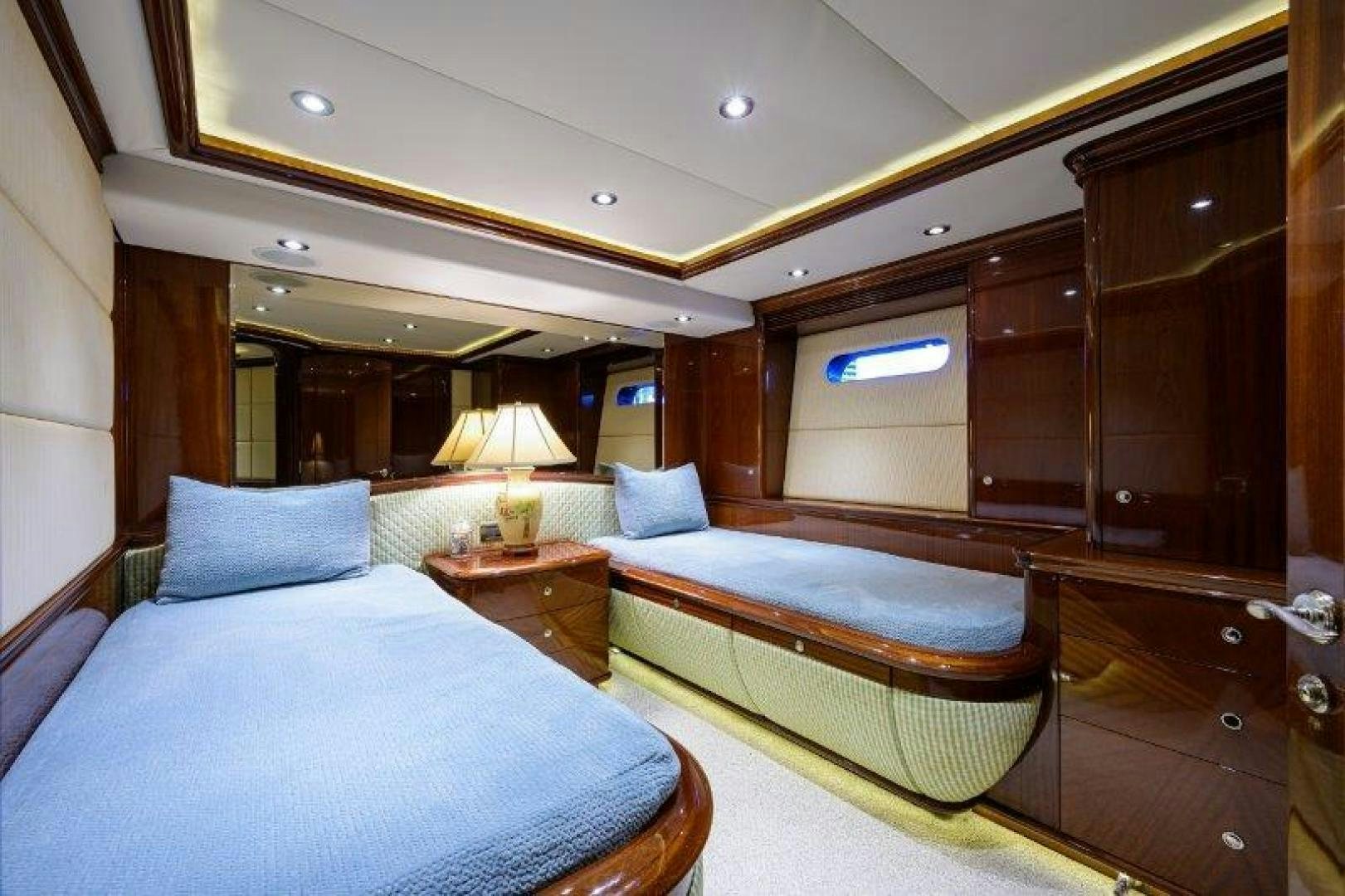 a room with two beds aboard VIRGINIA SEA Yacht for Sale