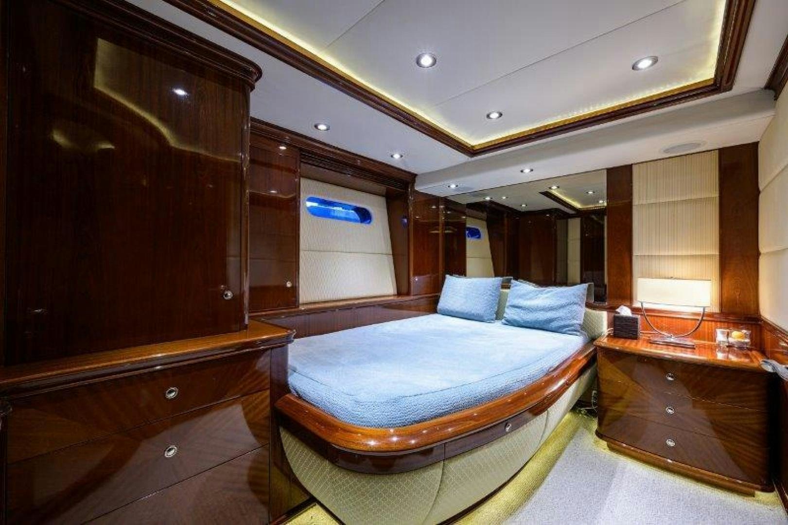 a bed in a room aboard VIRGINIA SEA Yacht for Sale