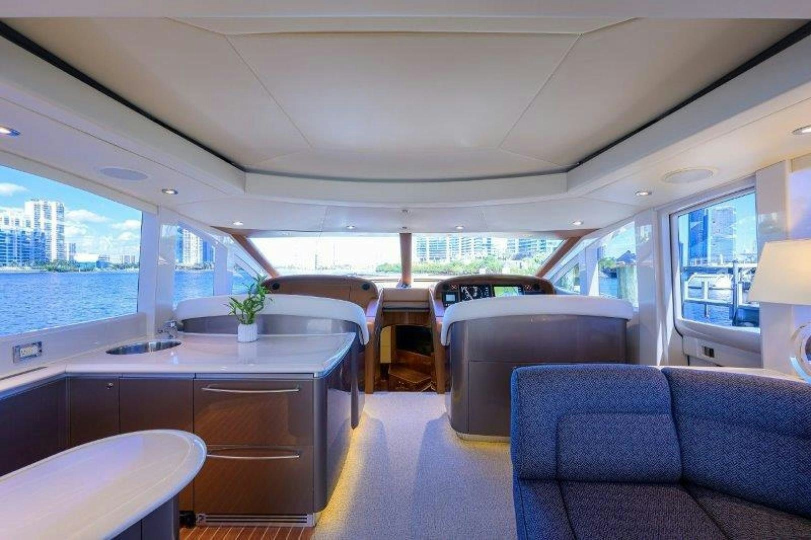 inside of a vehicle with a table and chairs and a window aboard VIRGINIA SEA Yacht for Sale