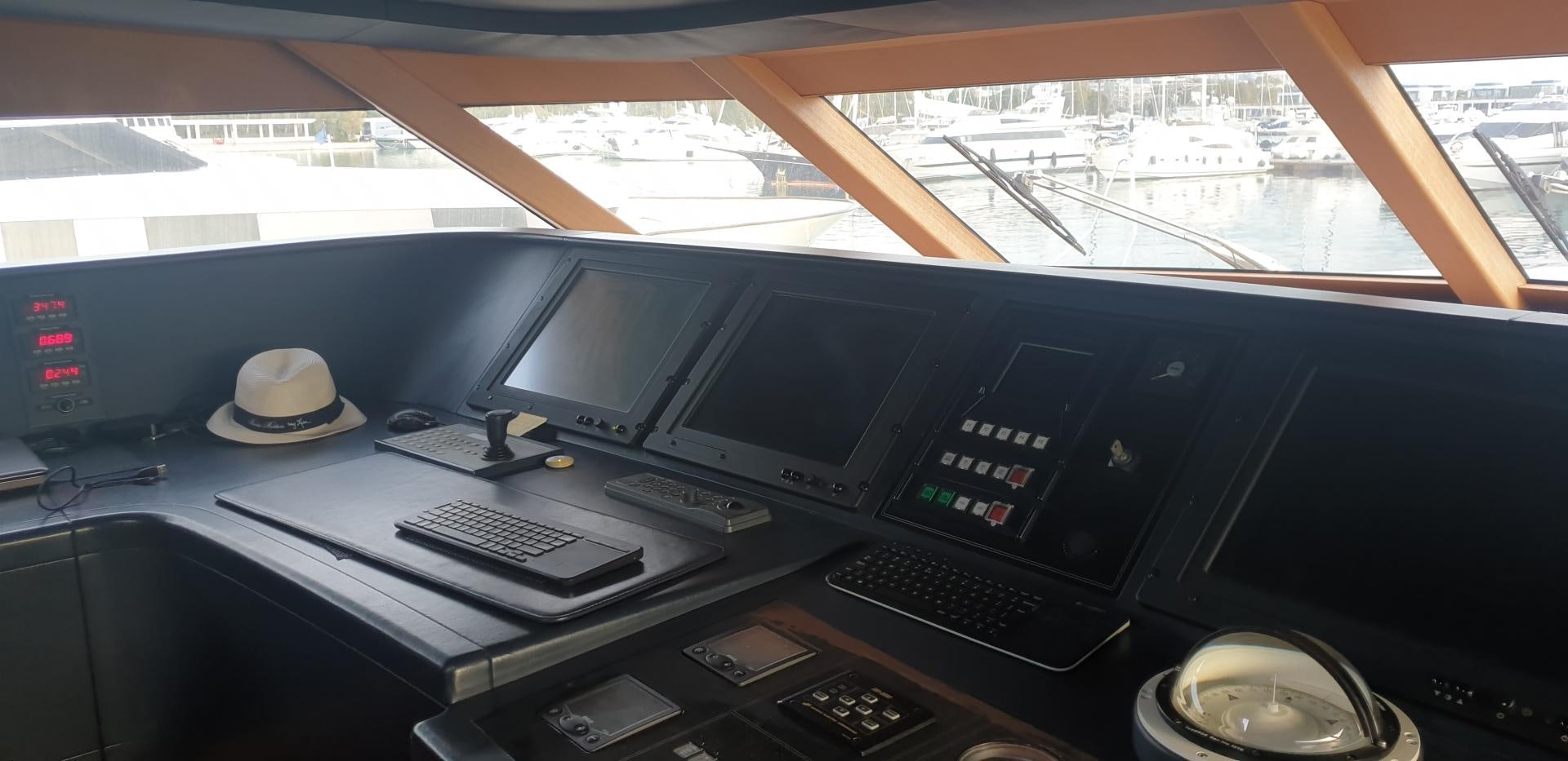 inside of a car aboard TIGRA Yacht for Sale