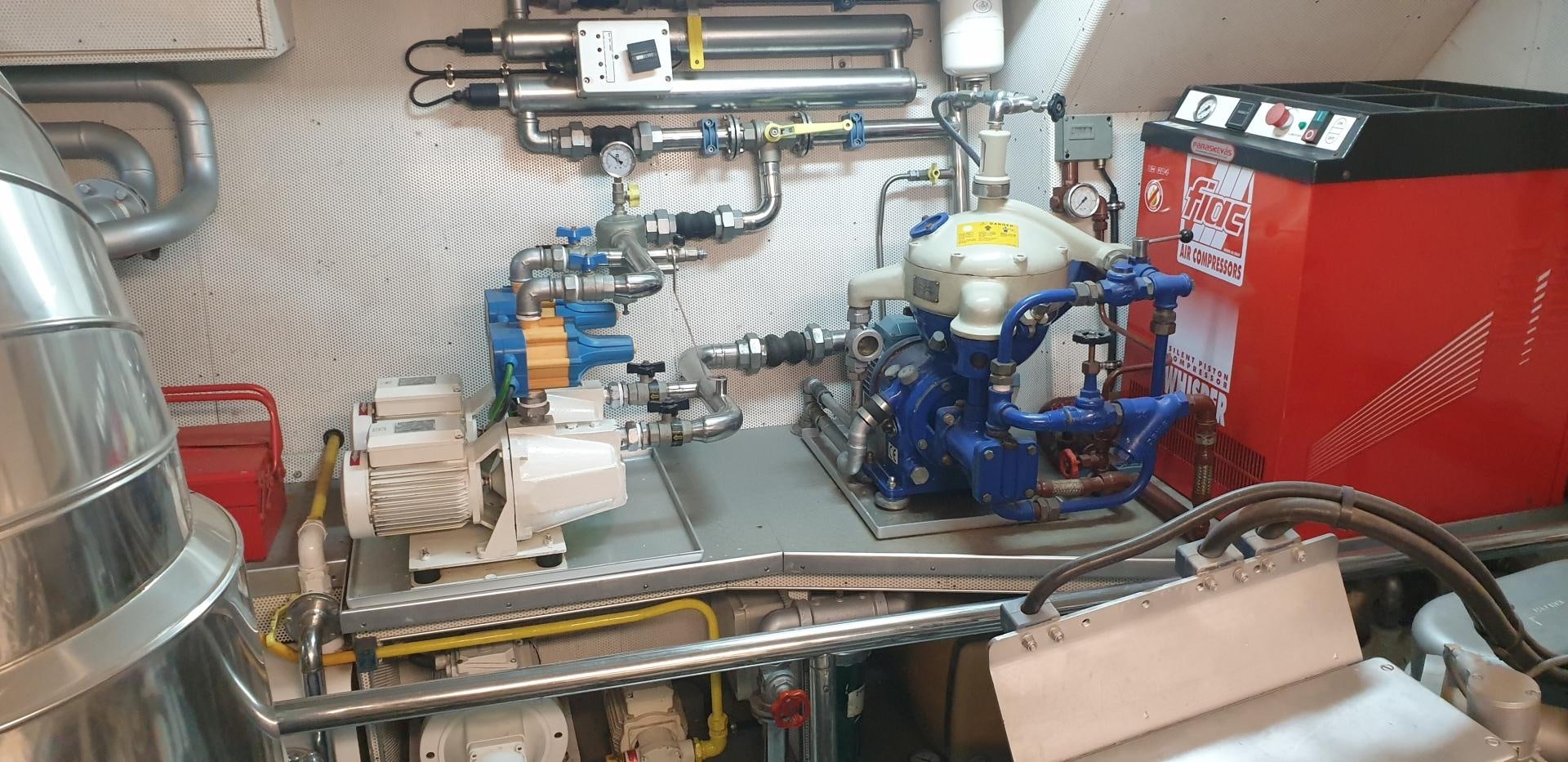 a blue and white robot aboard TIGRA Yacht for Sale