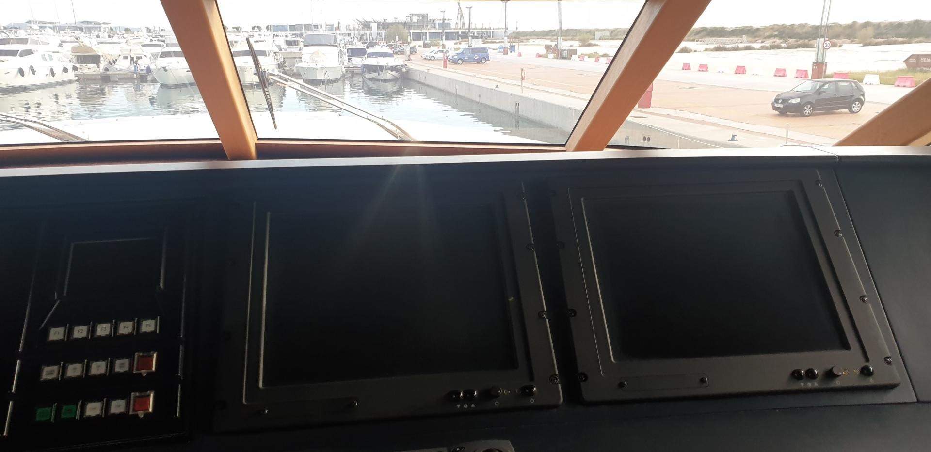 a computer screen on a window aboard TIGRA Yacht for Sale