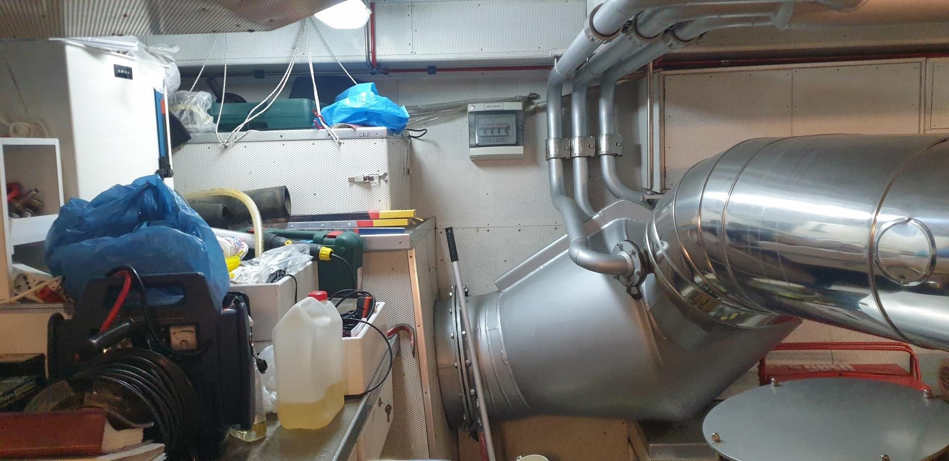 a room with equipment and tools aboard TIGRA Yacht for Sale