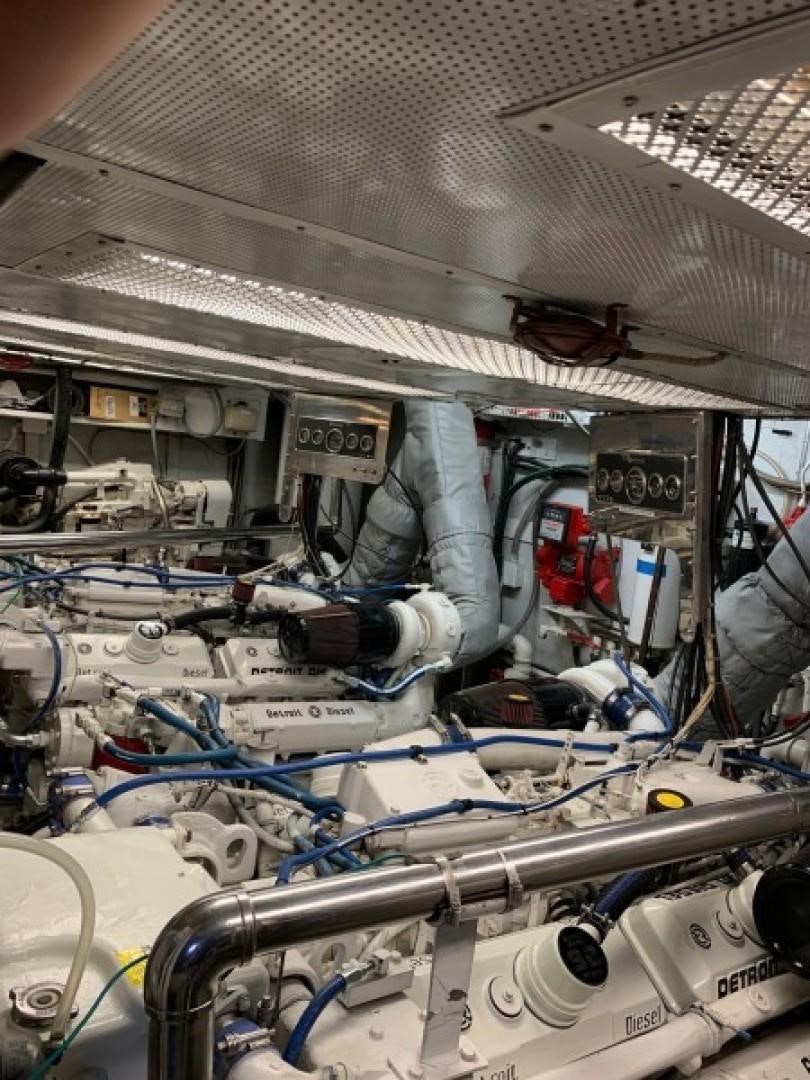 a car engine with many wires aboard ANDIAMO Yacht for Sale