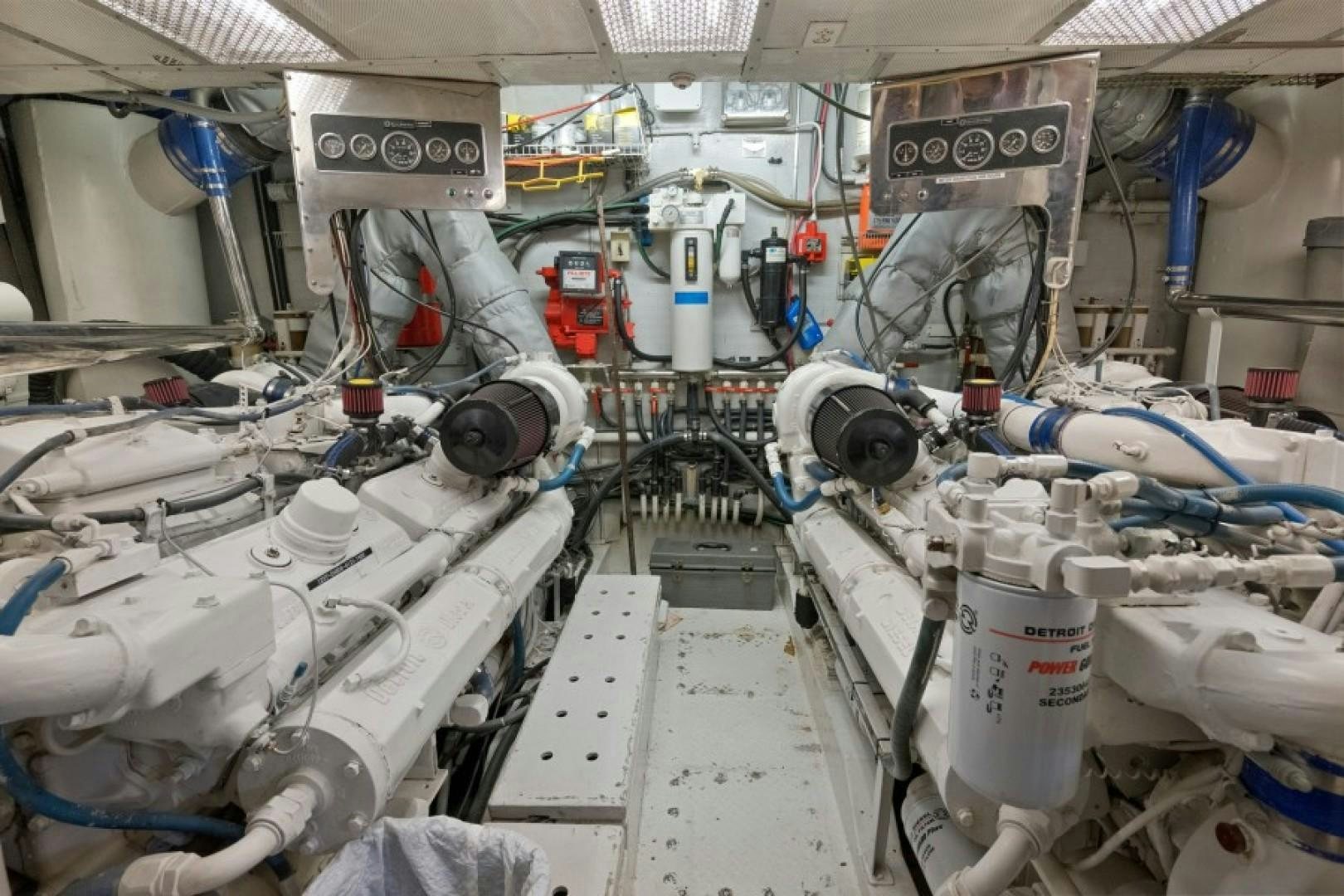 a room full of white pipes aboard ANDIAMO Yacht for Sale