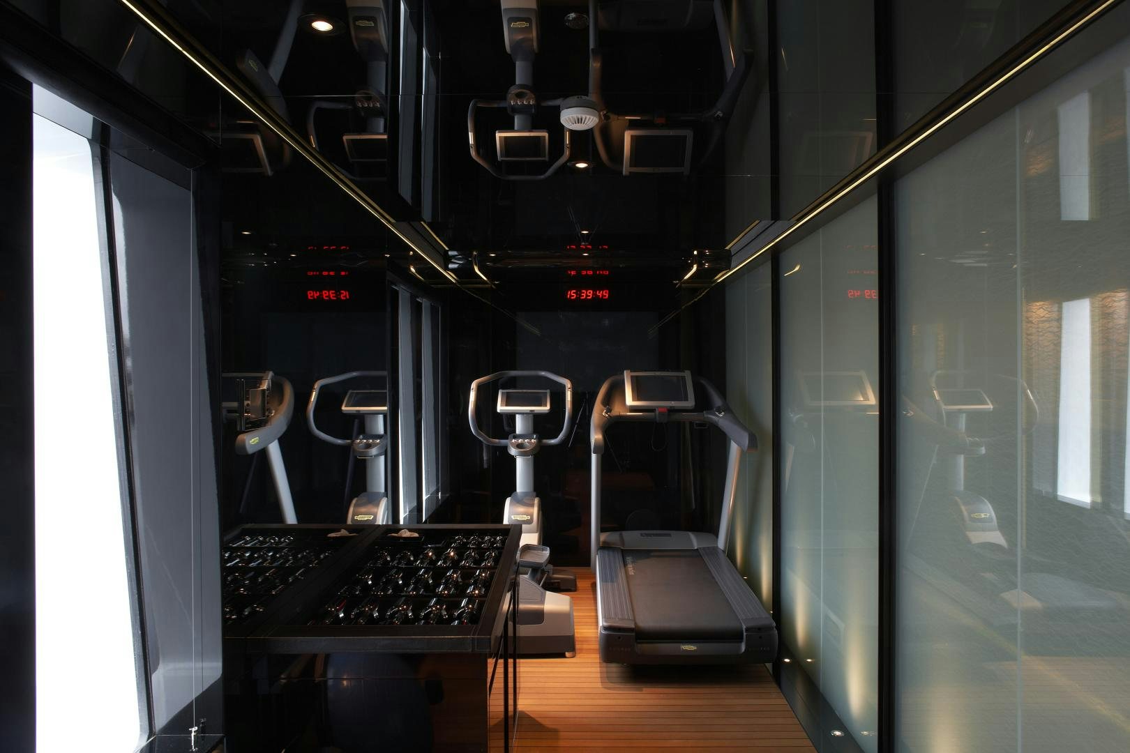 a room with a computer and a chair aboard SEALYON Yacht for Sale