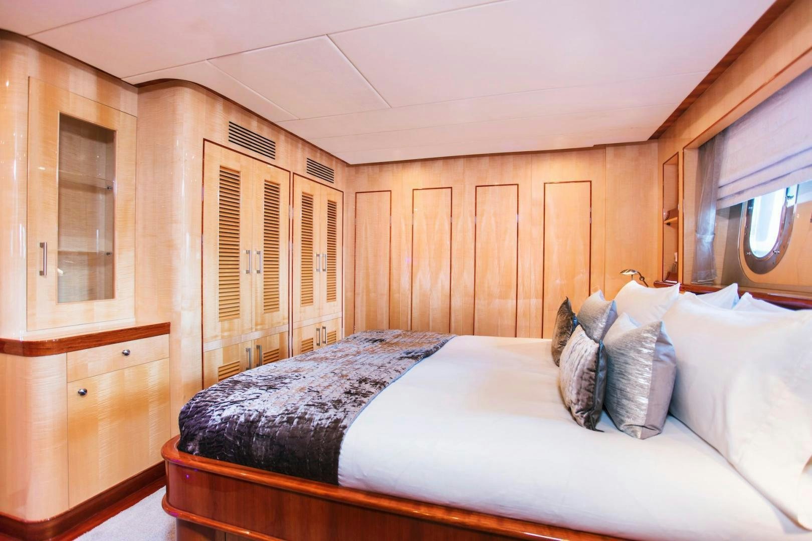 a bed in a room aboard STAY SALTY Yacht for Sale