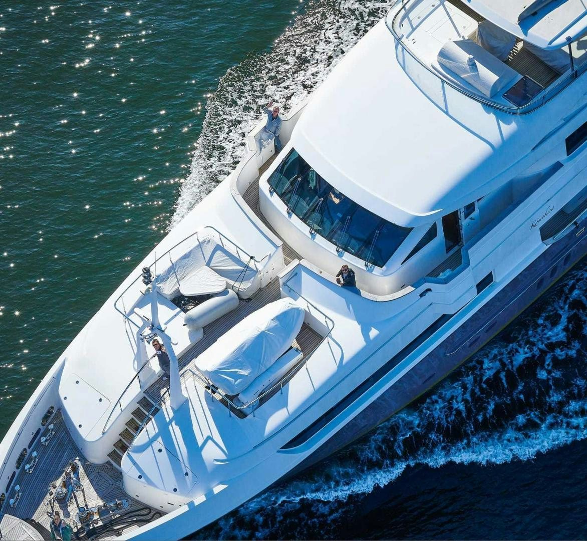 a large white boat in the water aboard STAY SALTY Yacht for Sale