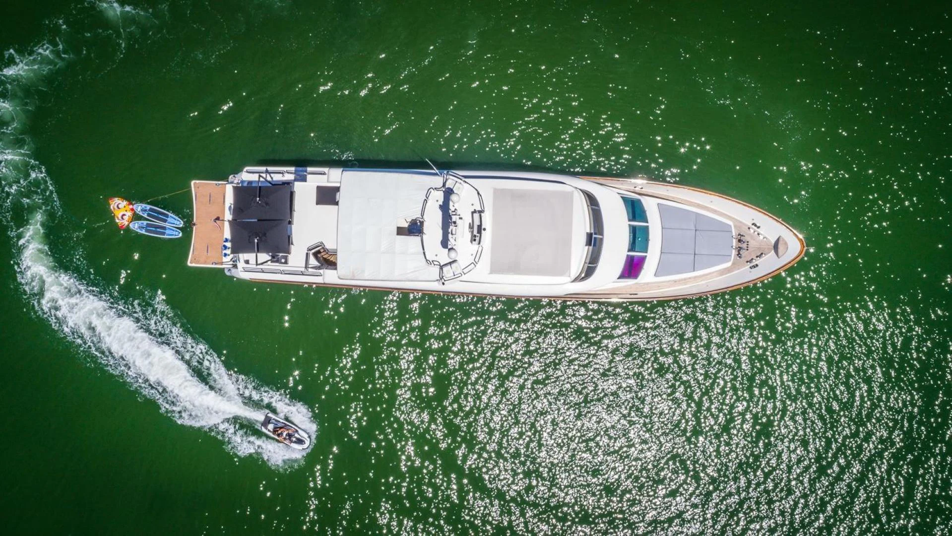 a high angle view of a football aboard NIRVANA Yacht for Sale
