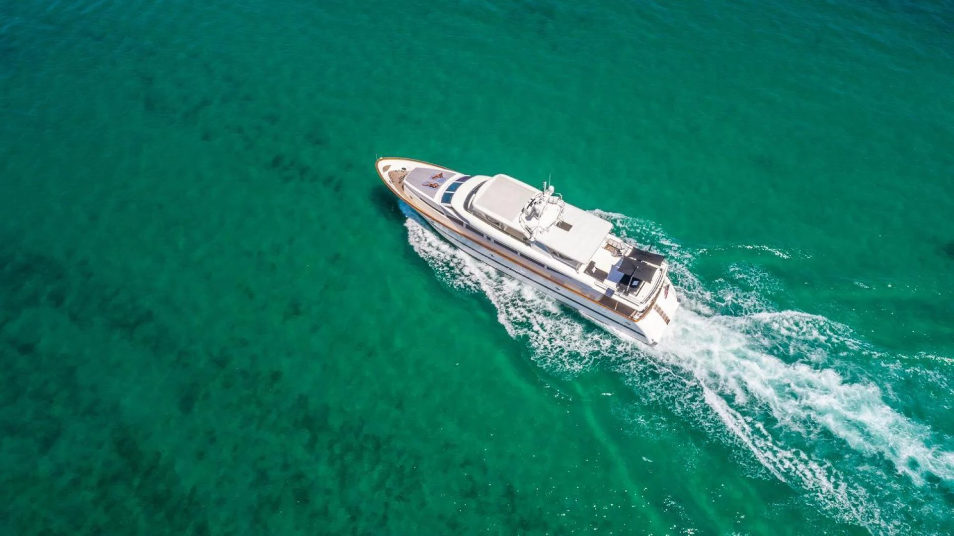 a boat in the ocean aboard NIRVANA Yacht for Sale