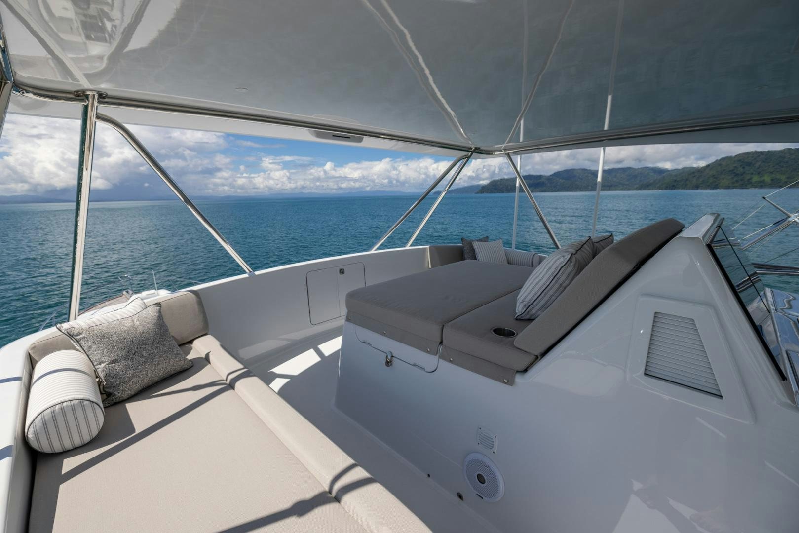 a white bed on a boat aboard BONNY READ Yacht for Sale