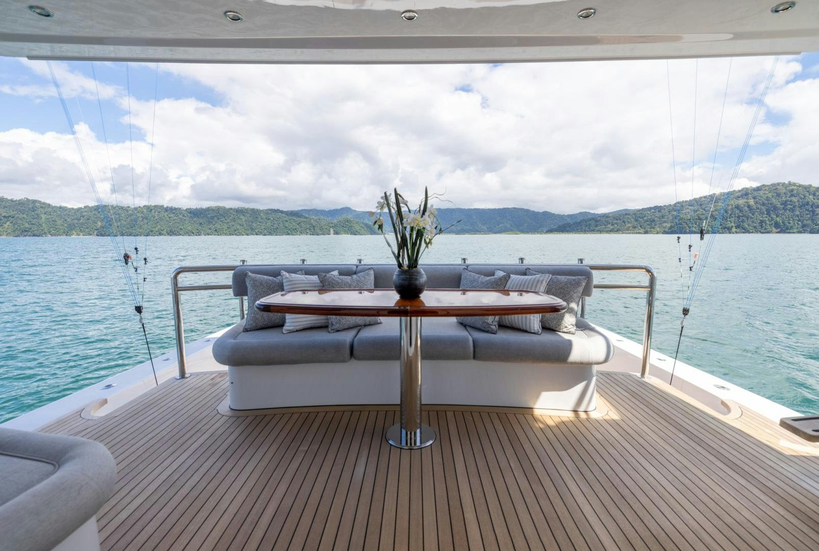 a table on a boat aboard BONNY READ Yacht for Sale
