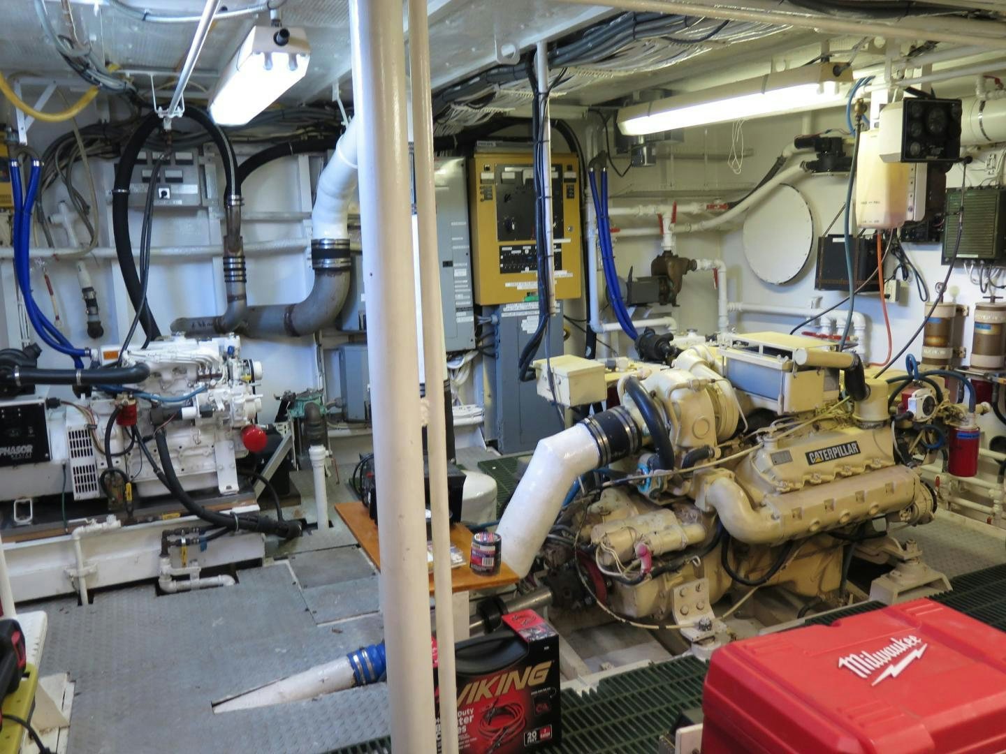 a room with machinery aboard WANDERER Yacht for Sale