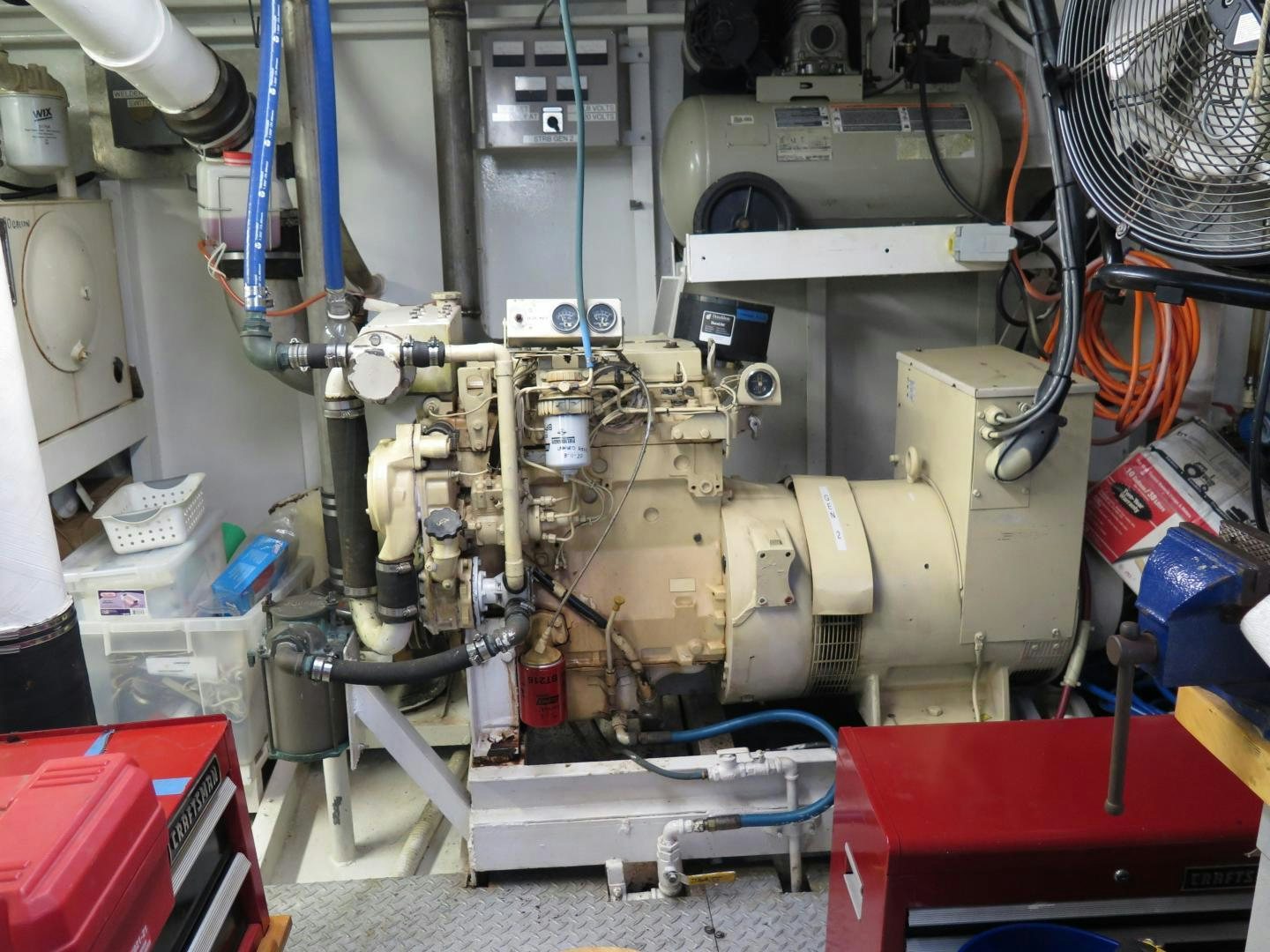 a room with machinery aboard WANDERER Yacht for Sale