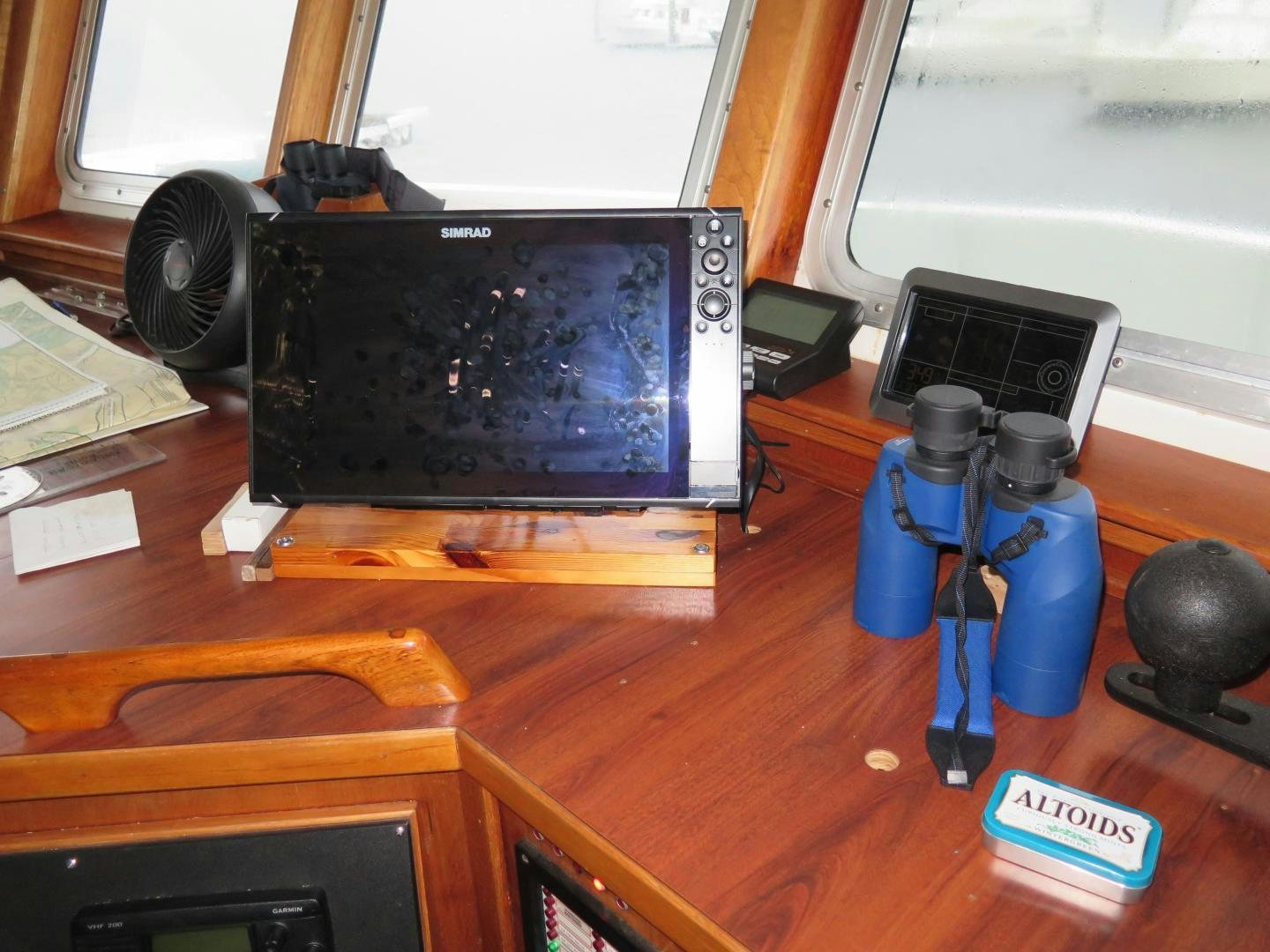 a computer on a desk aboard WANDERER Yacht for Sale