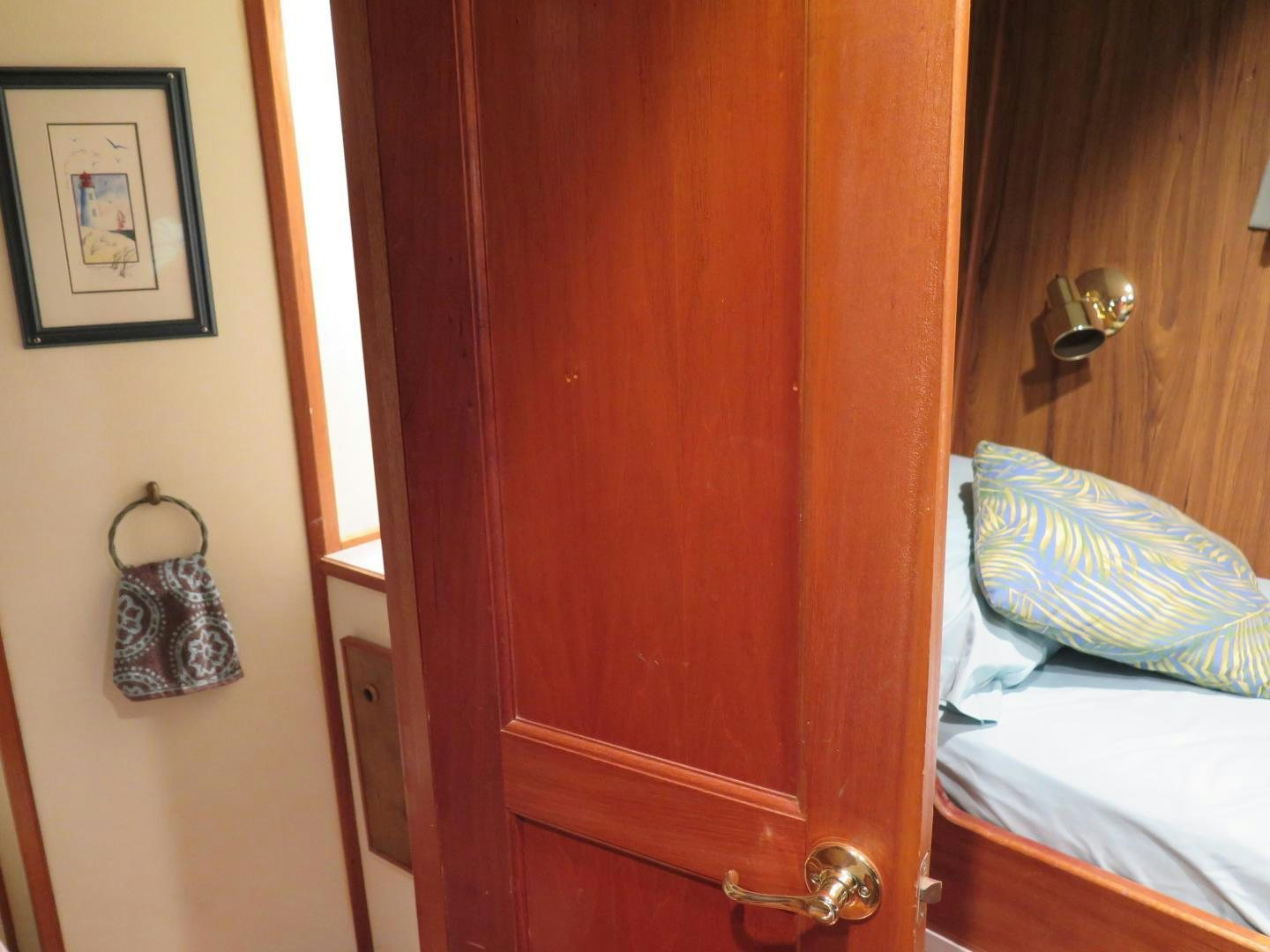 a door with a handle aboard WANDERER Yacht for Sale