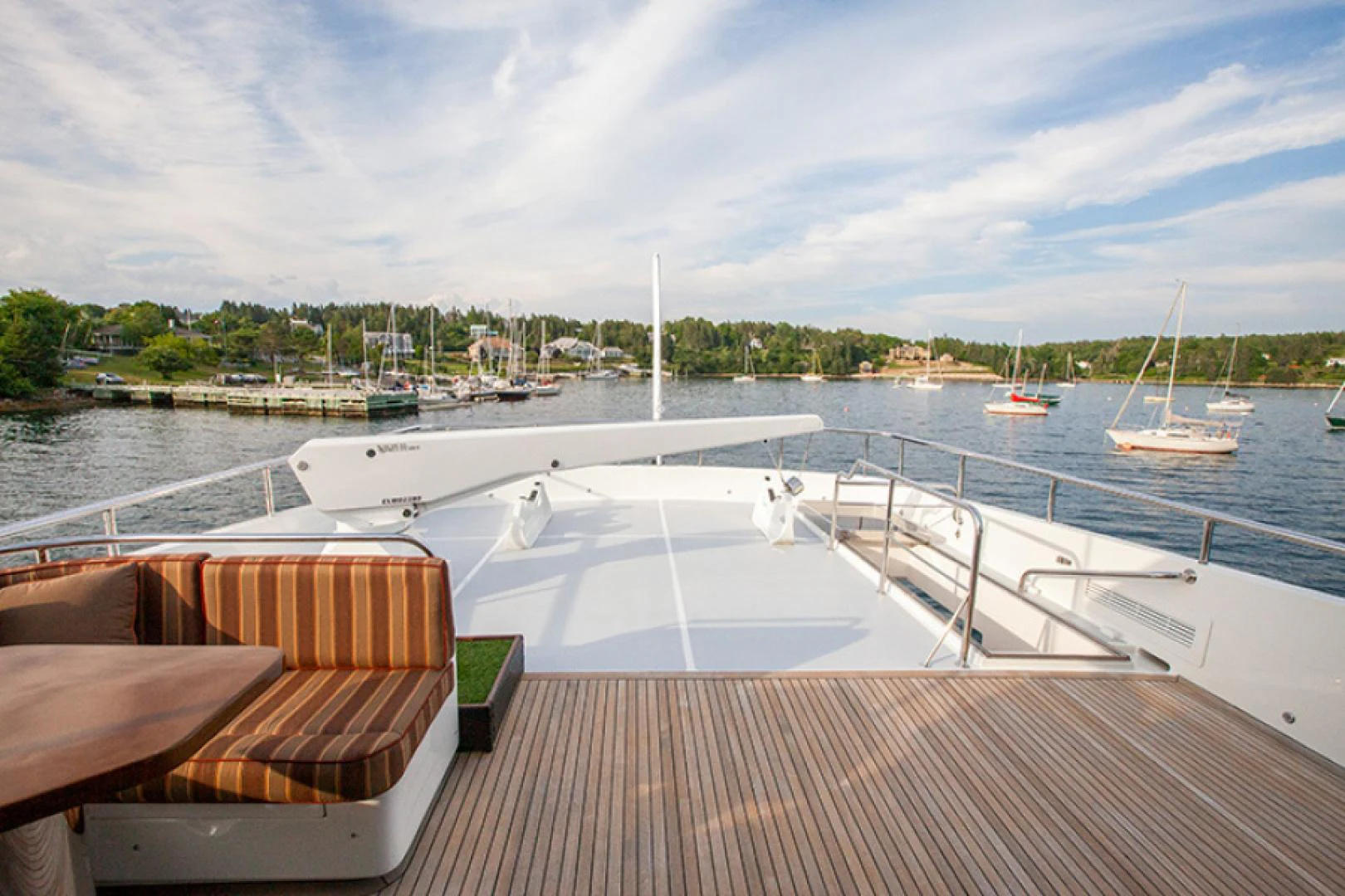 a deck with boats on it aboard RHAPSODY Yacht for Sale