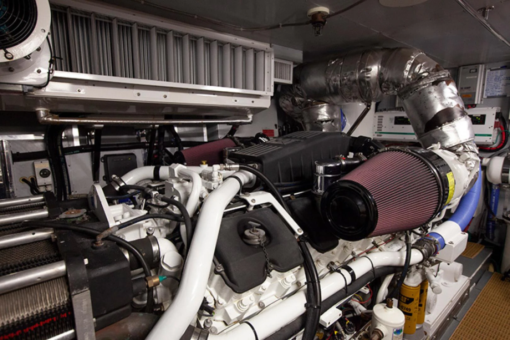 a car engine with a hood aboard RHAPSODY Yacht for Sale
