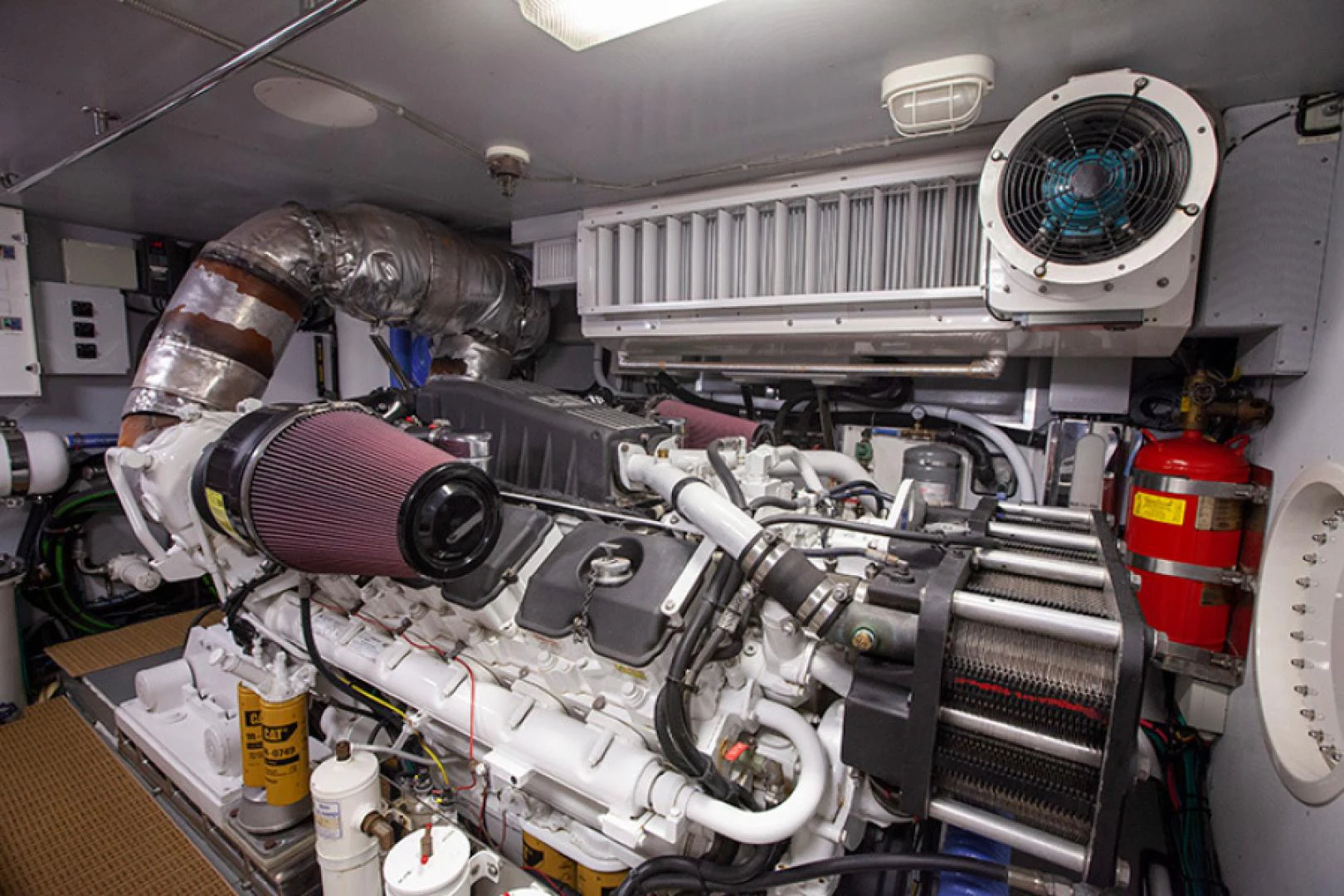 a machine with a large metal pipe aboard RHAPSODY Yacht for Sale