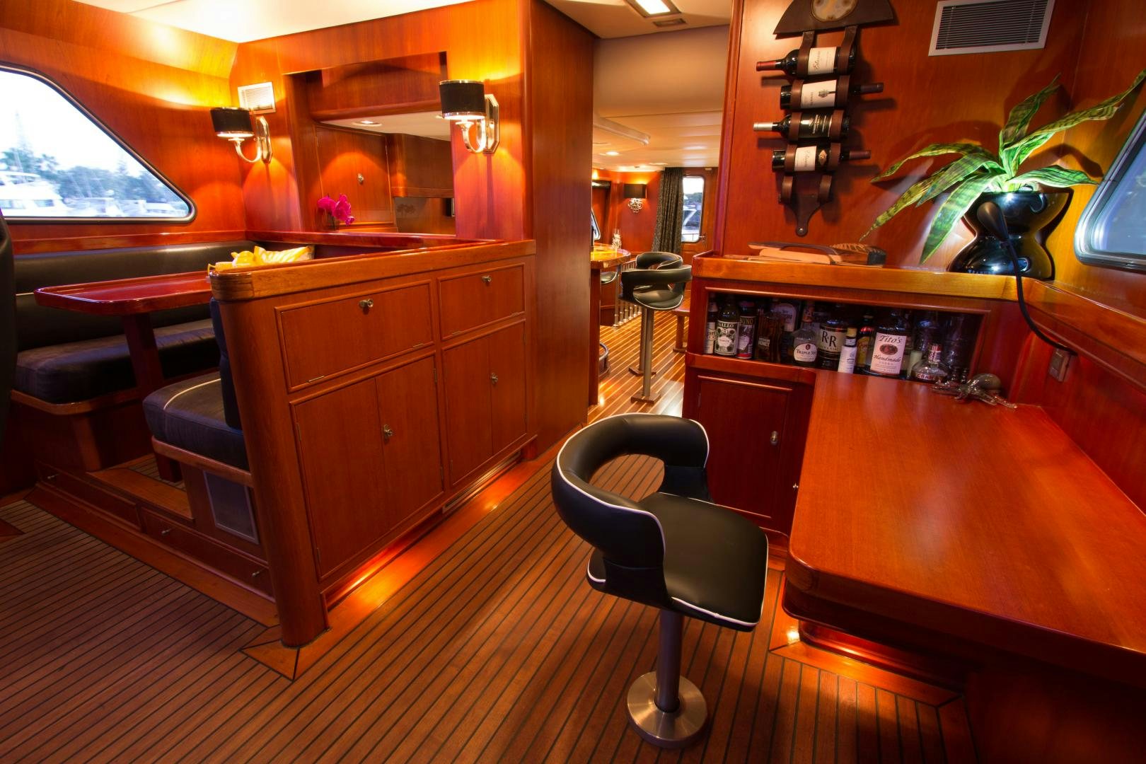 a room with a desk and a chair aboard SEAEO Yacht for Sale