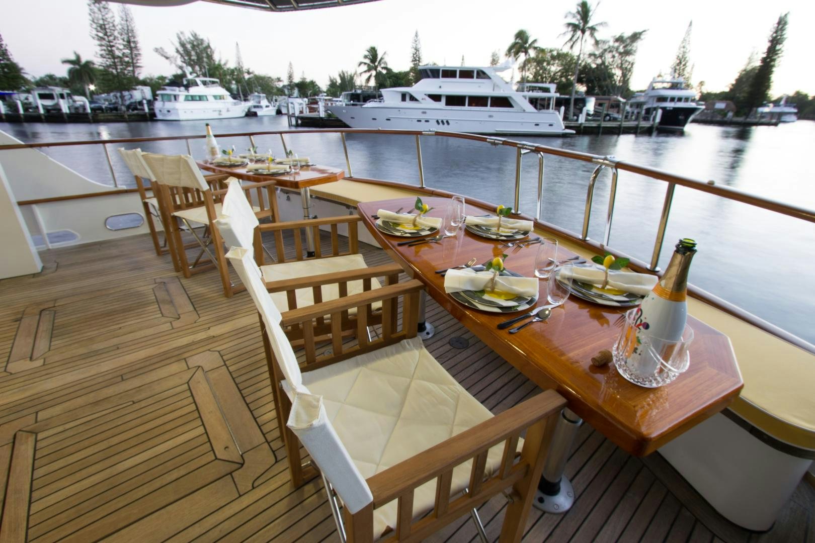 a table with food on it aboard SEAEO Yacht for Sale