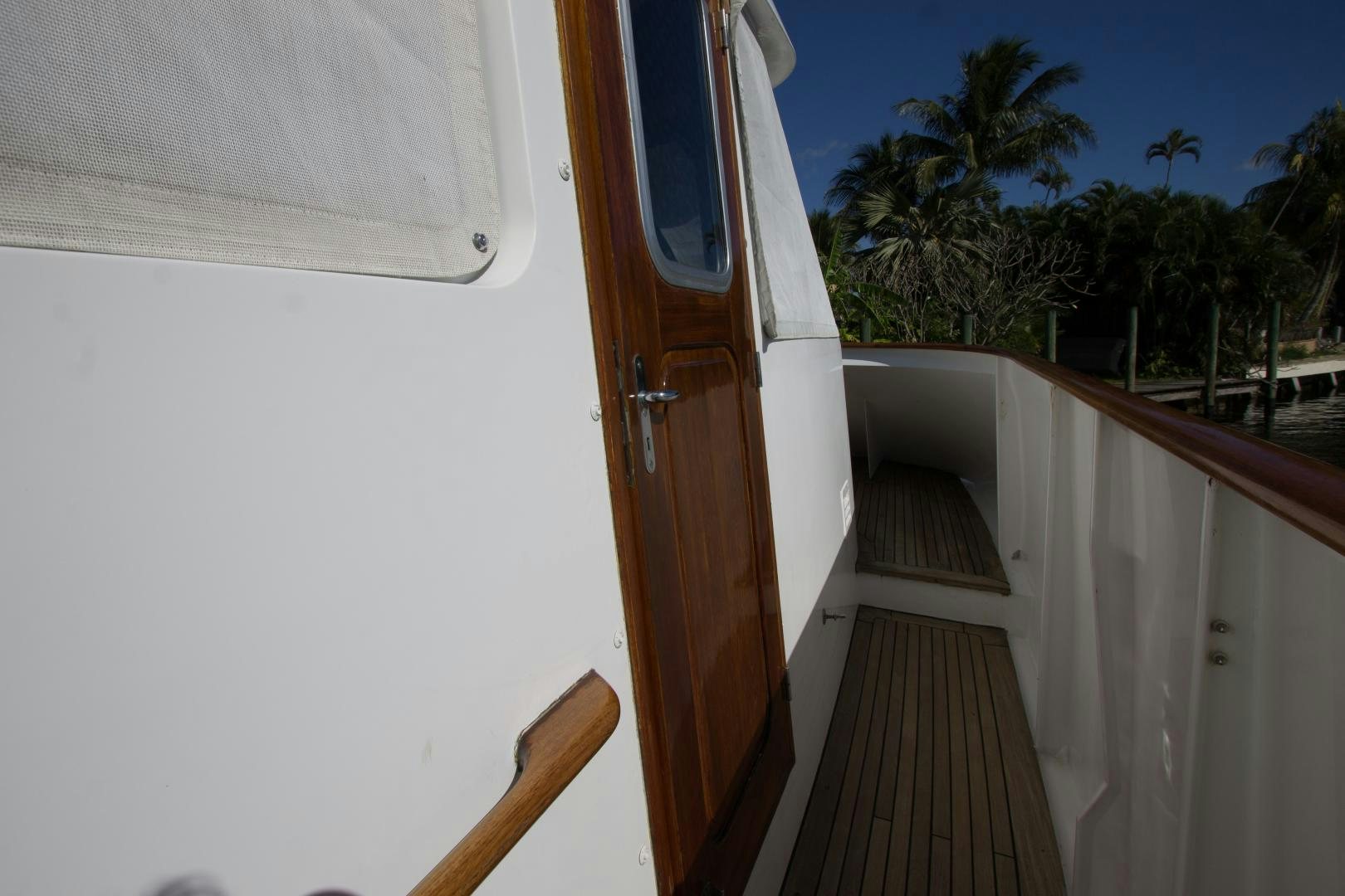 a wooden door on a boat aboard SEAEO Yacht for Sale