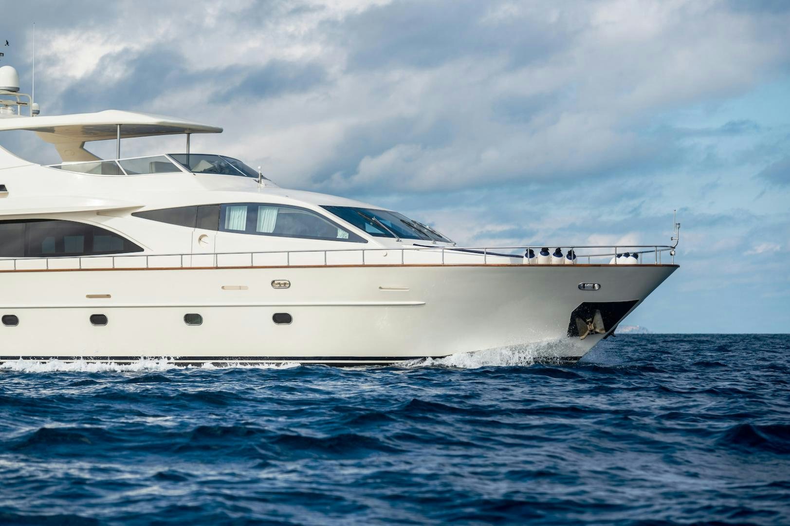 a white yacht in the water aboard SEA FALCON Yacht for Sale