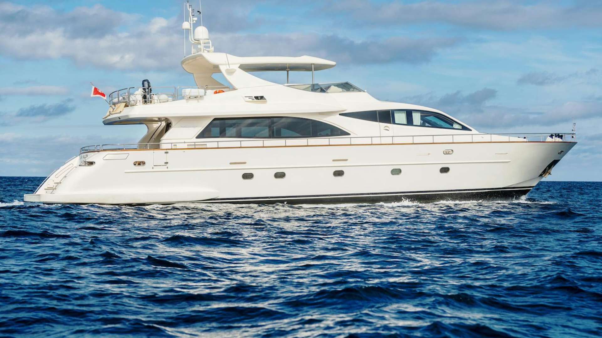a white yacht in the water aboard SEA FALCON Yacht for Sale