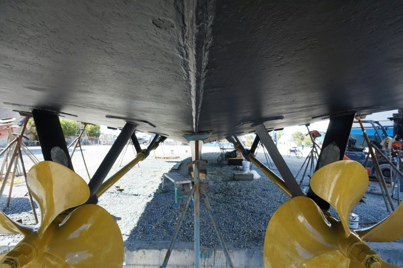a group of yellow objects aboard CORDINA Yacht for Sale
