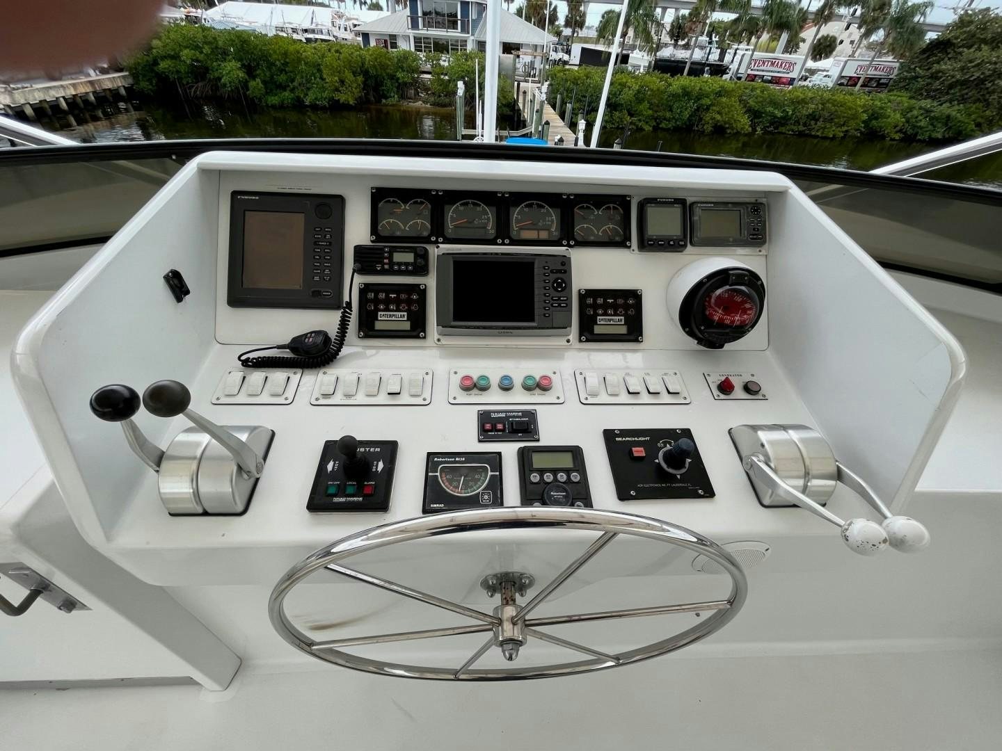 the inside of a car aboard CORDINA Yacht for Sale