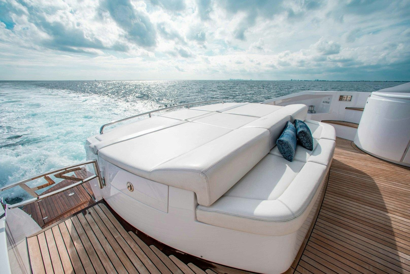 a boat on a deck aboard JULIE K Yacht for Sale