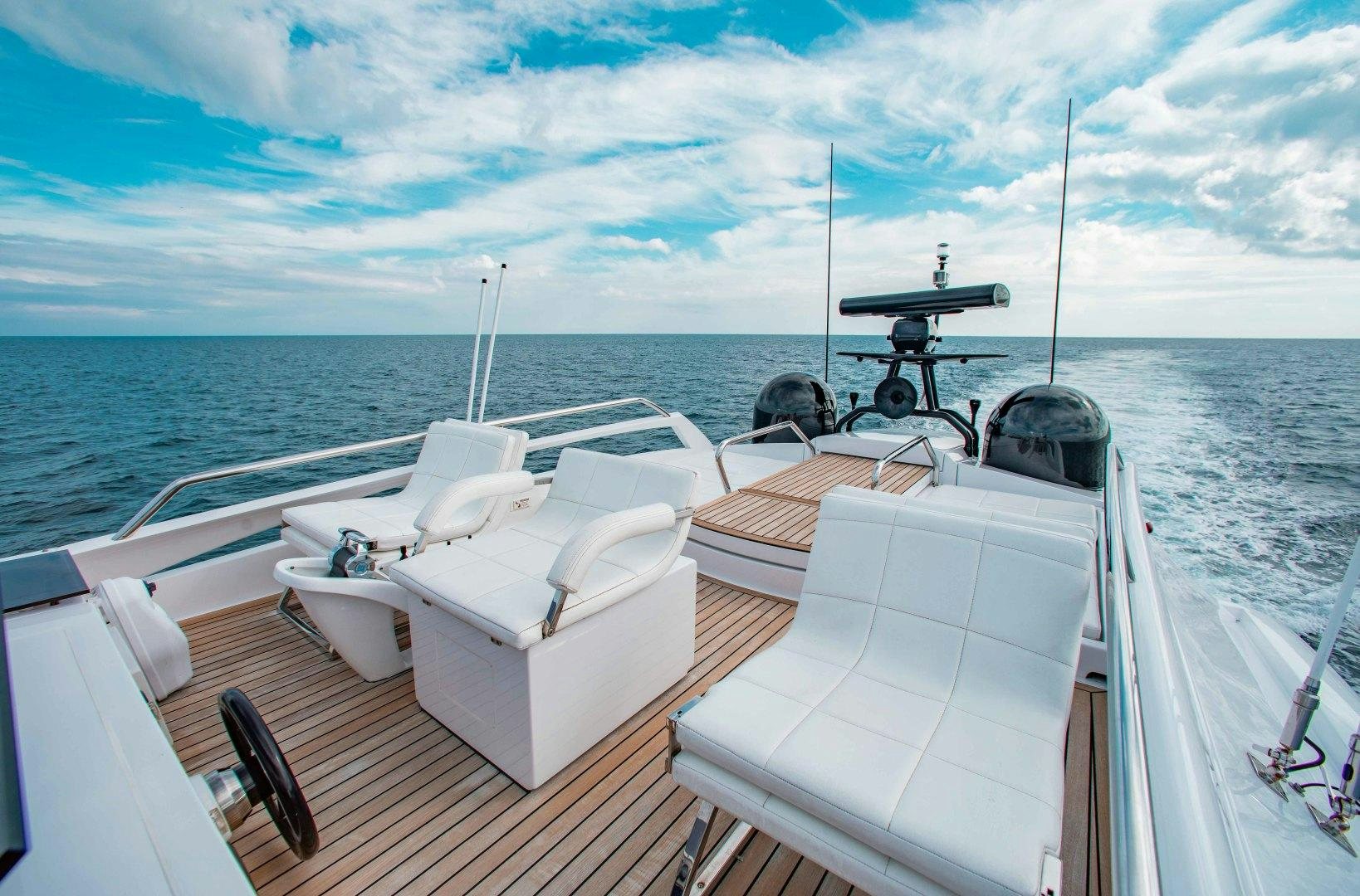 a boat with a camera on the front aboard JULIE K Yacht for Sale