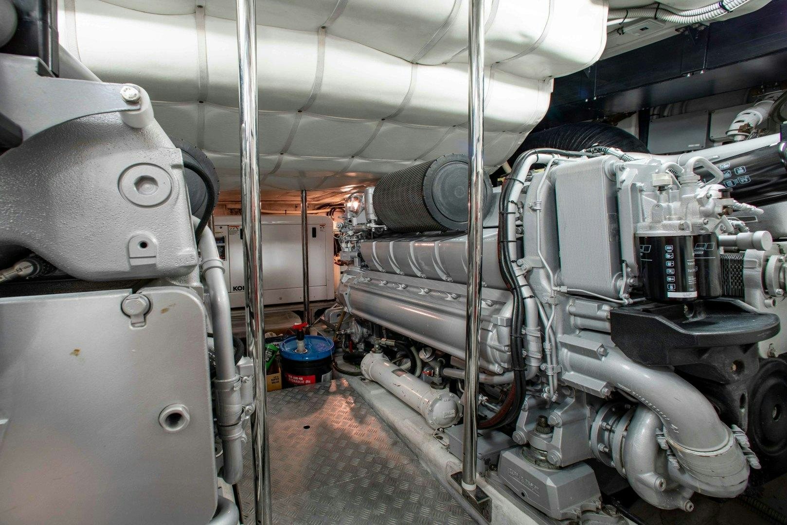 a large machine in a factory aboard JULIE K Yacht for Sale