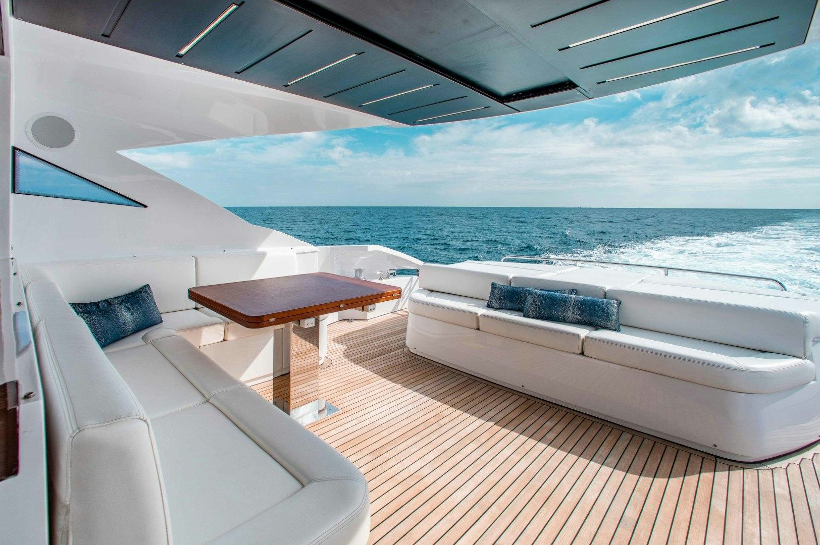a boat on a deck aboard JULIE K Yacht for Sale
