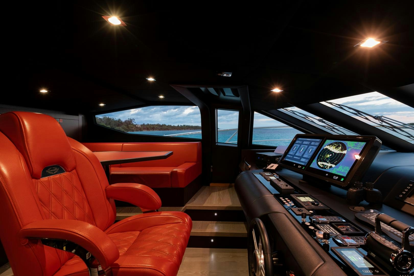inside of a car aboard SEDATIVE Yacht for Sale