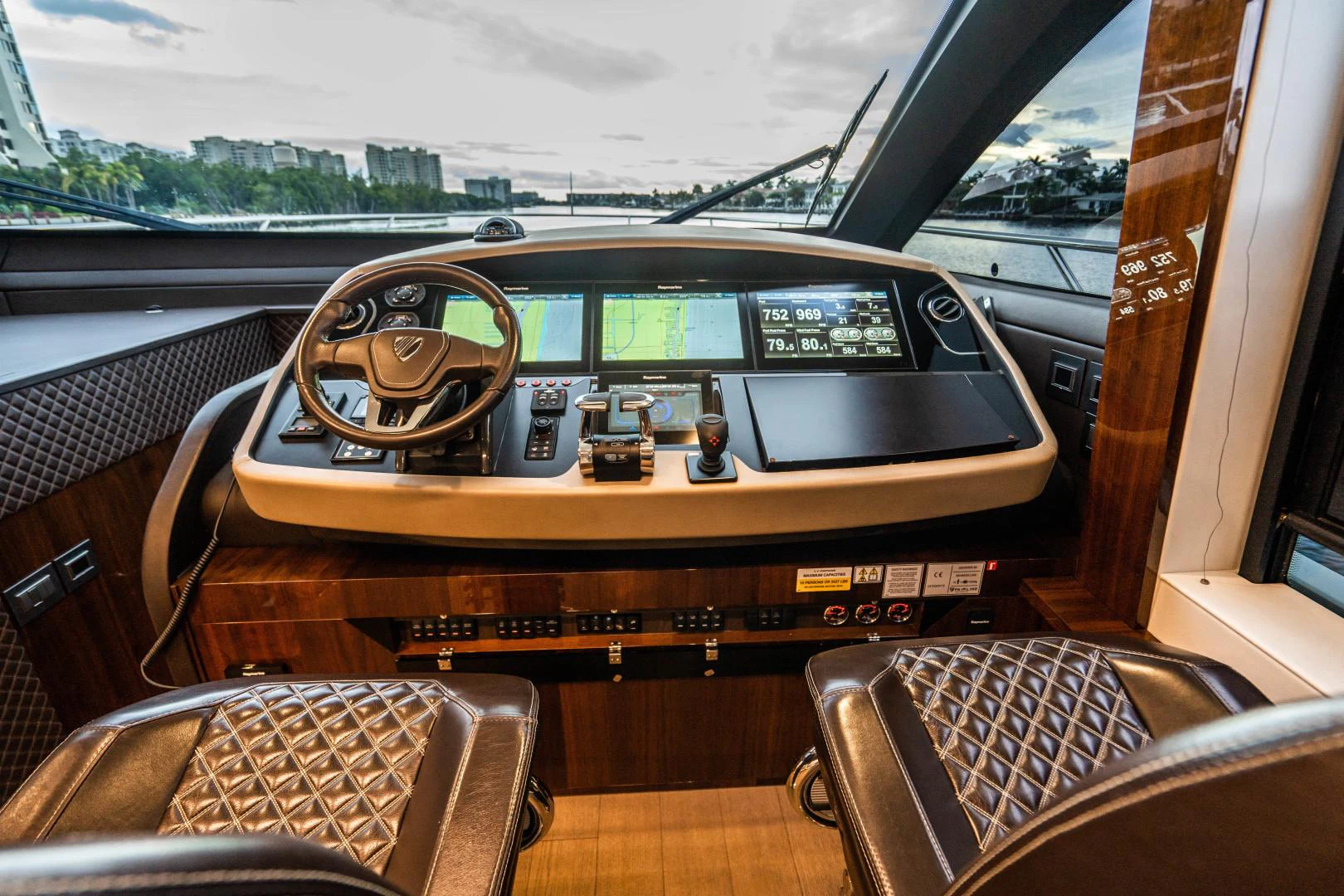 inside of a car aboard BLIND DATE Yacht for Sale